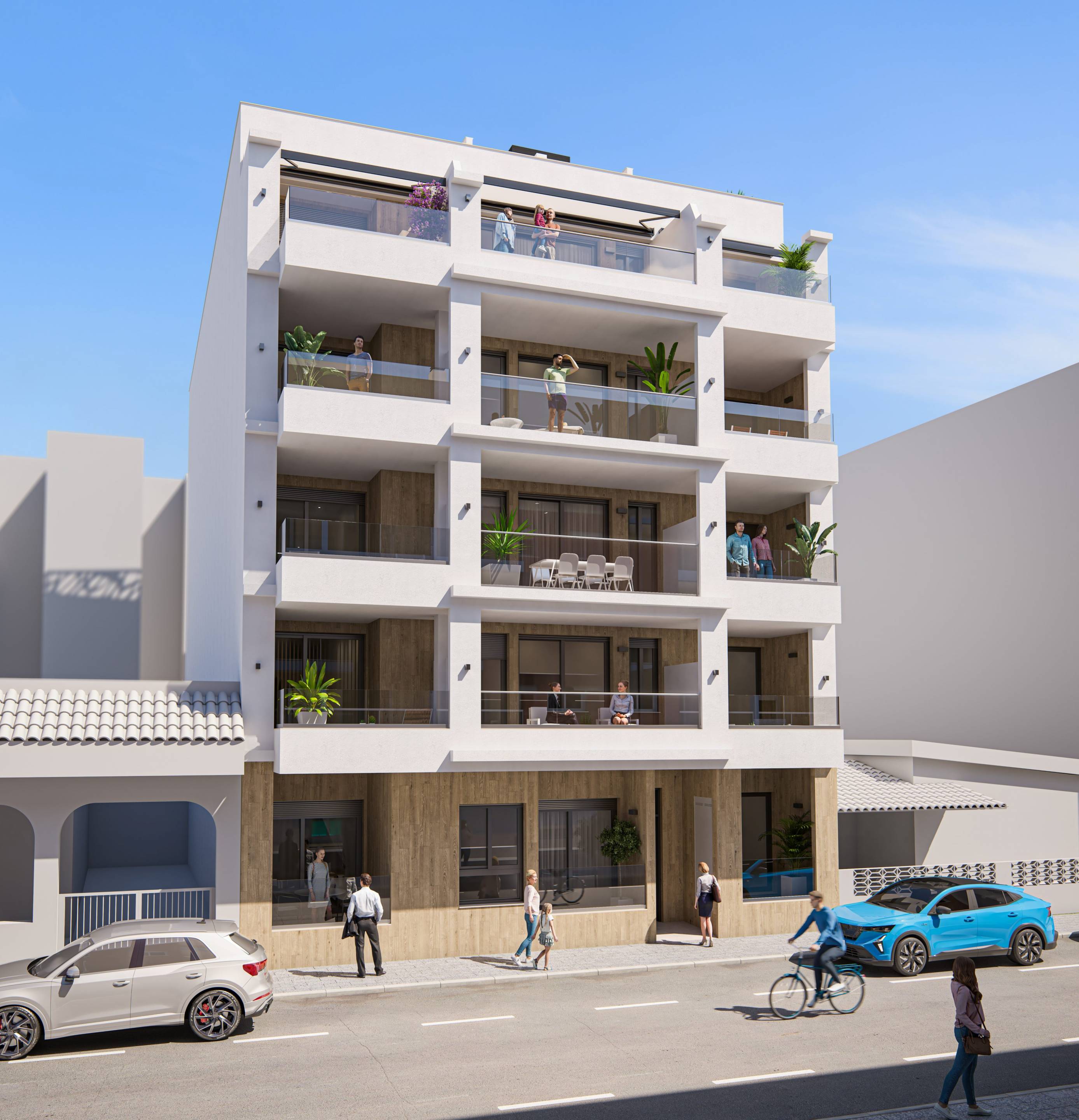 Communal pool area in new-build residential building, Centro, Torrevieja