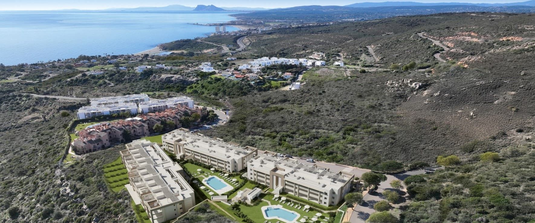 Exterior walkway and building detail, Bahía de las Rocas development