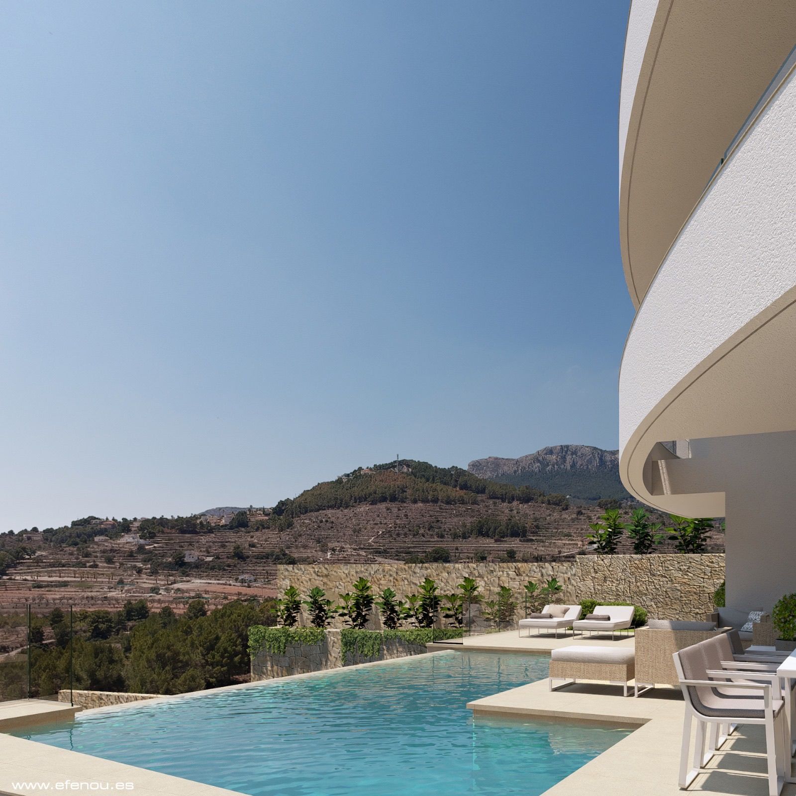 Floor plan of new-build villa in Cometa-Carrió, Calpe showing ground-floor layout