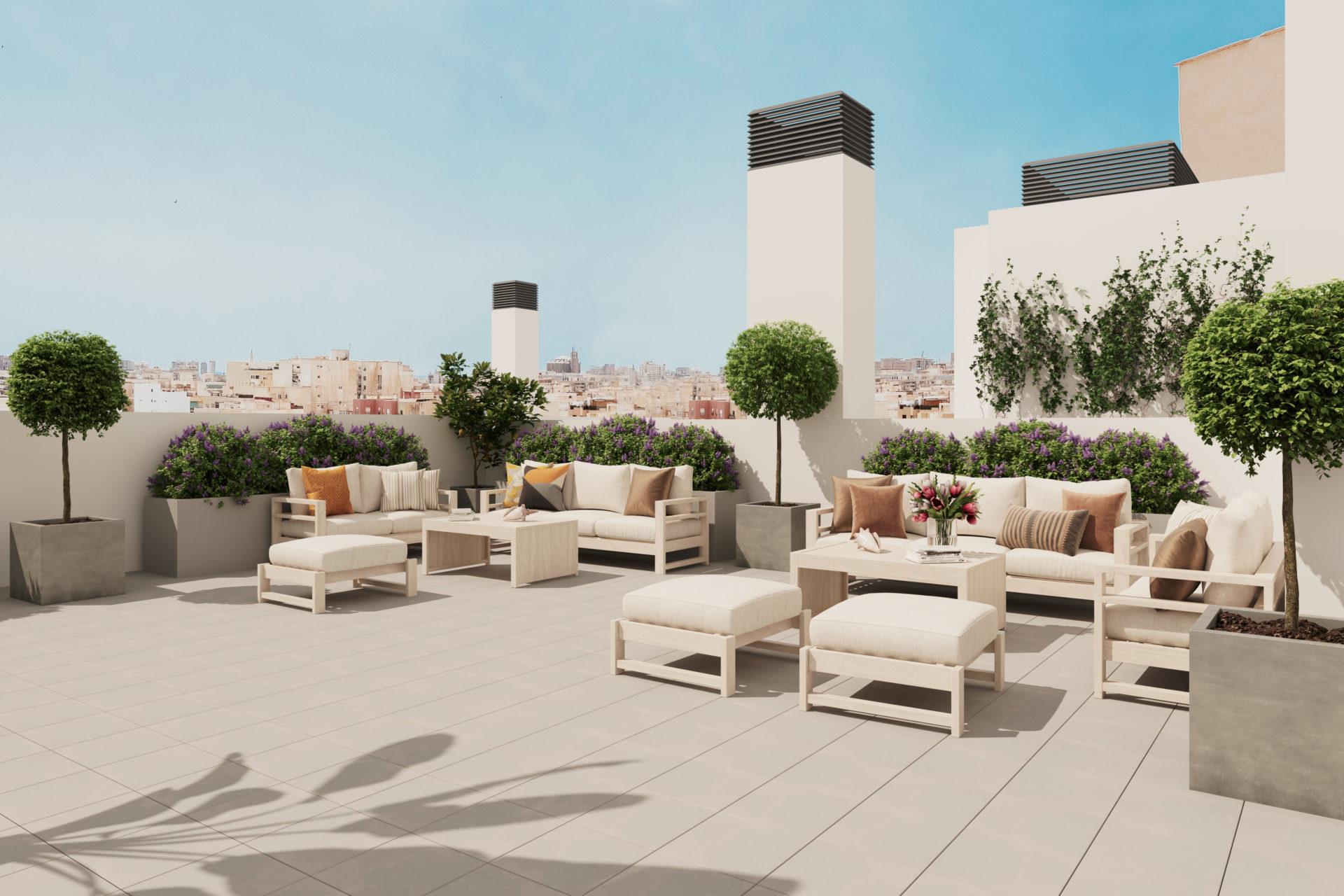 Apartment for sale in Gamarra, Málaga - exterior view of seventh-floor new-build residential block