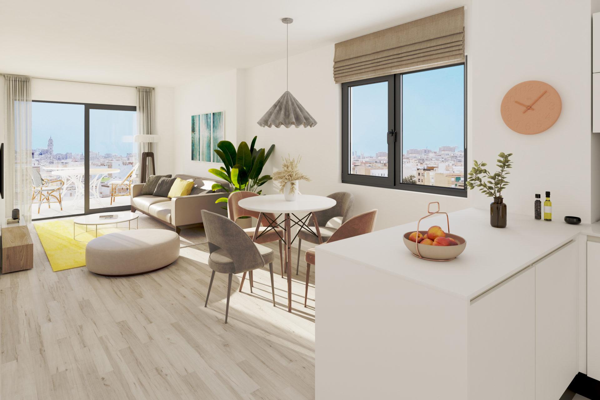 Bedroom in 1-bedroom new-build apartment, Gamarra, Málaga