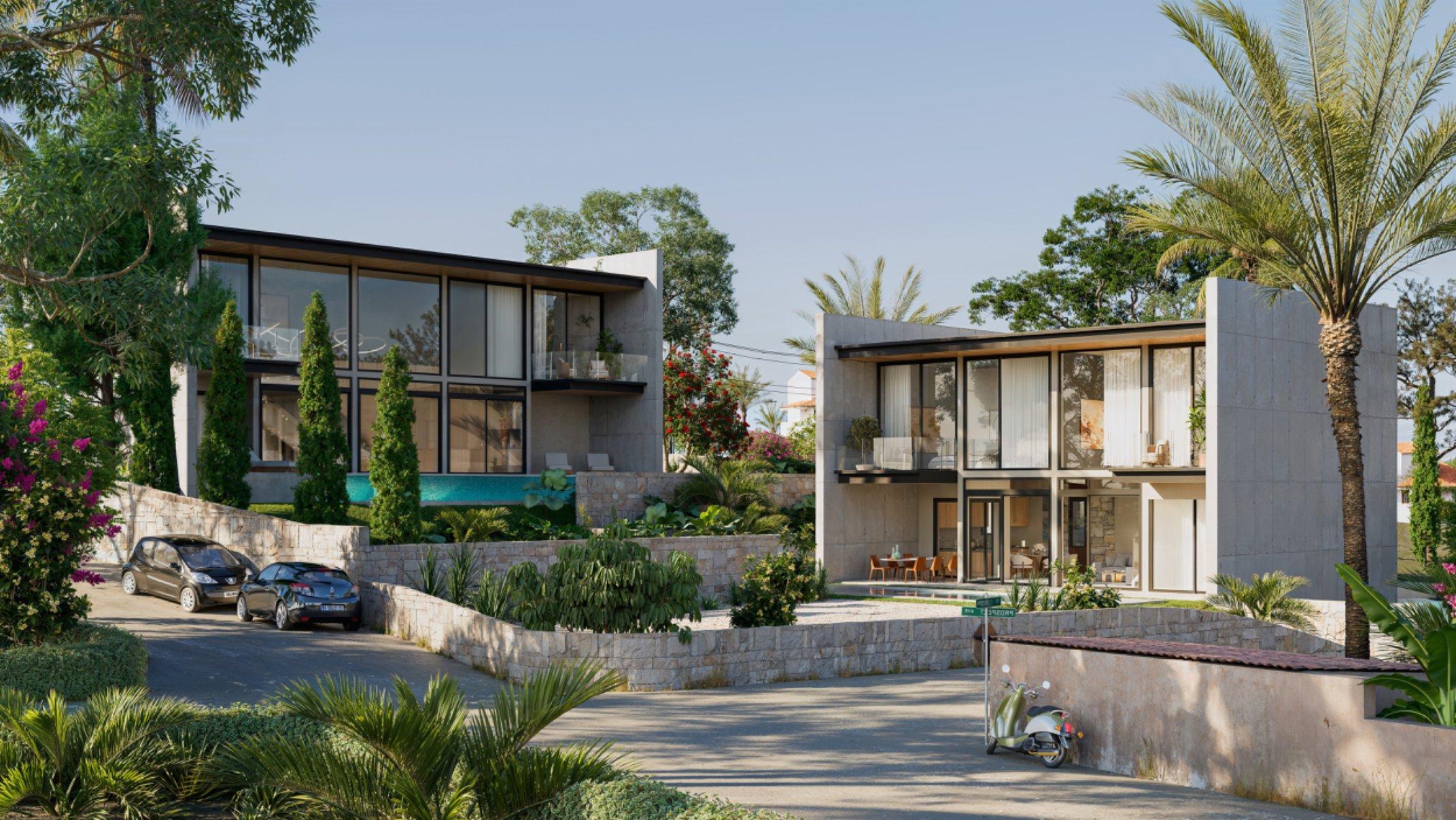 Pool area or garden space in new-build villa, Cometa-Carrió, Calpe