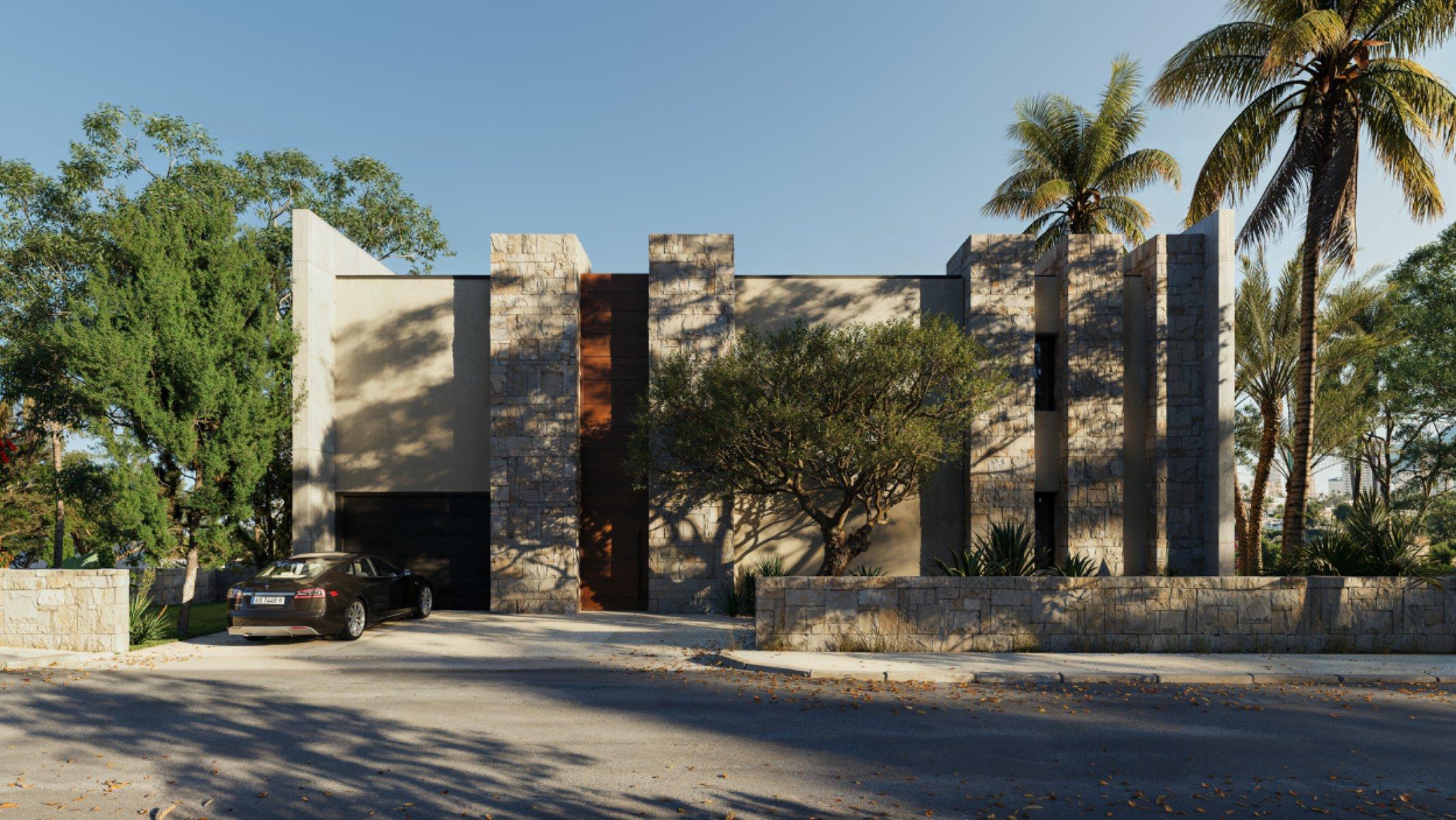 Rear garden area of new-build villa on 1,179 m2 plot, Cometa-Carrió