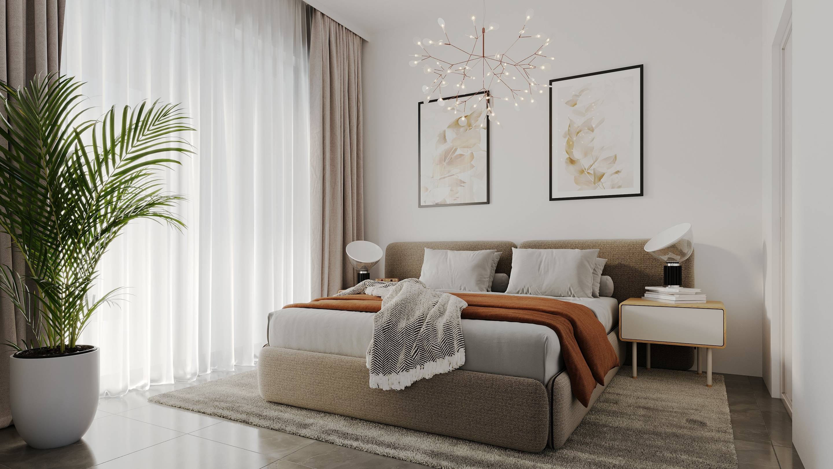 Bedroom with fitted wardrobes in new-build villa, Cometa-Carrió
