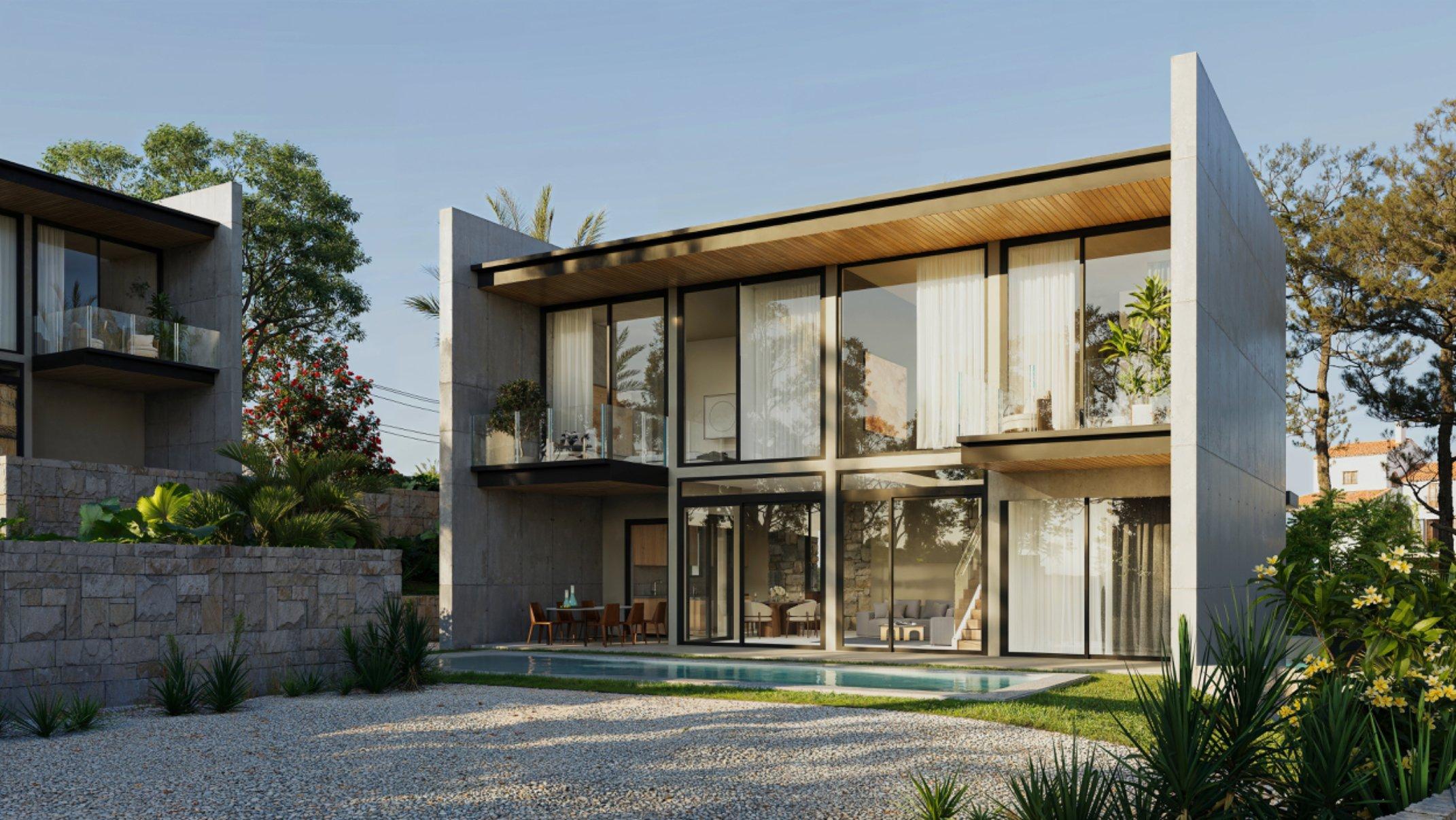 Street view of new-build villa in Cometa-Carrió, Calpe