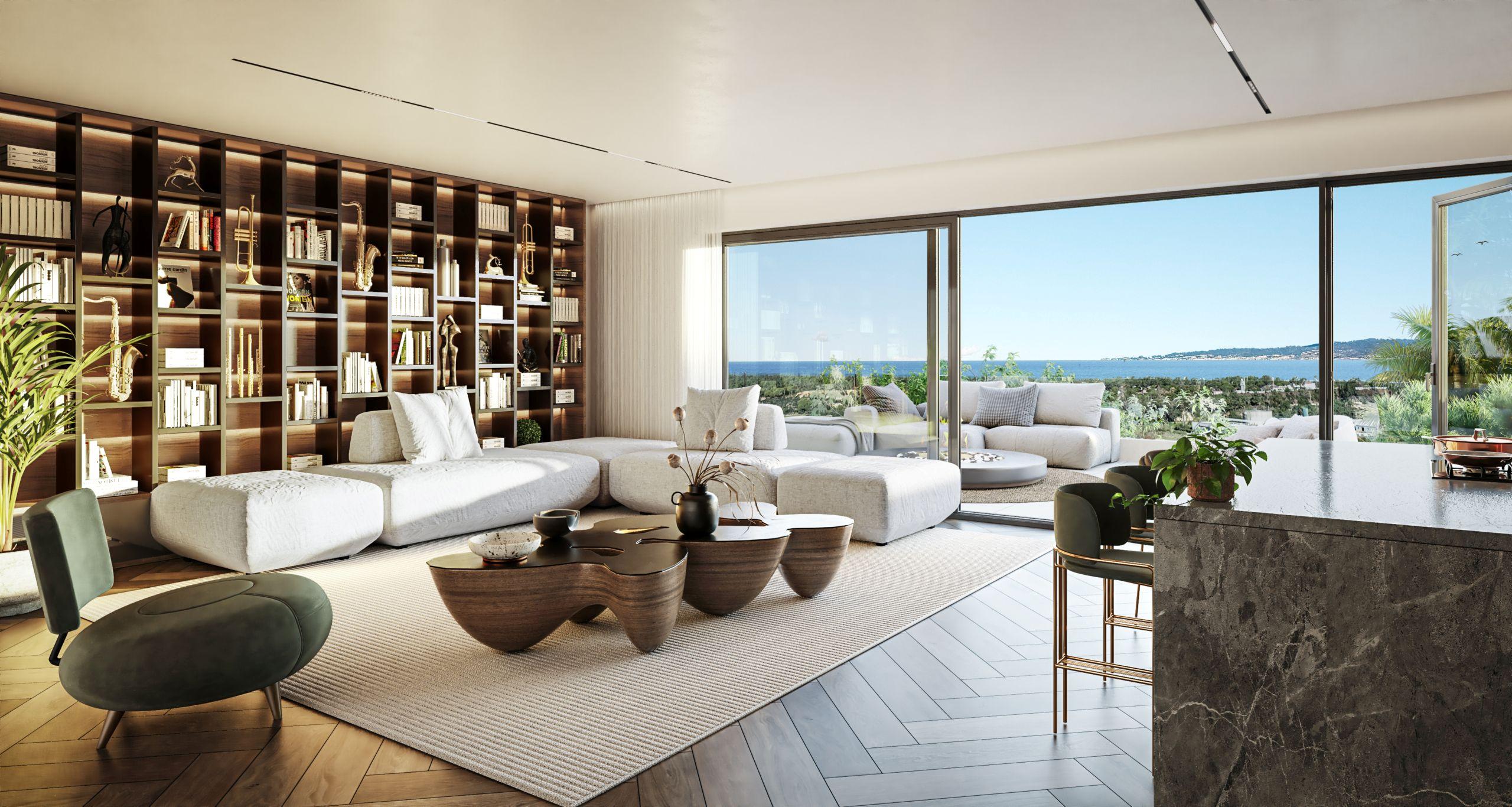Outdoor terrace seating area in new-build apartment, Rio Real, Marbella