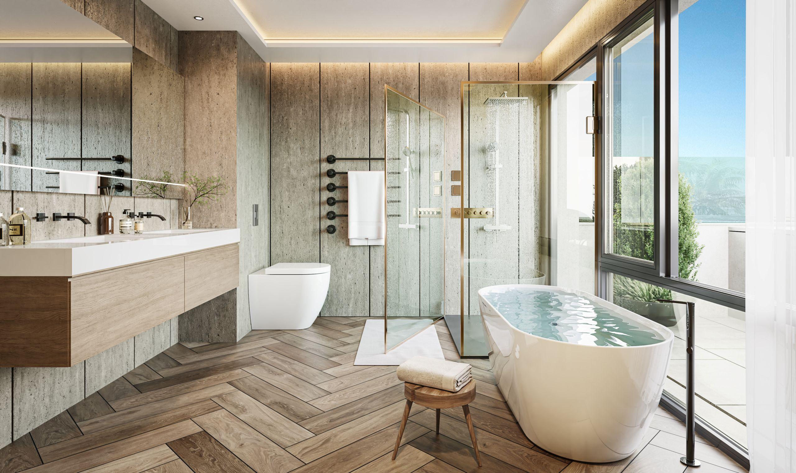Communal pool area in new-build development, Rio Real, Marbella