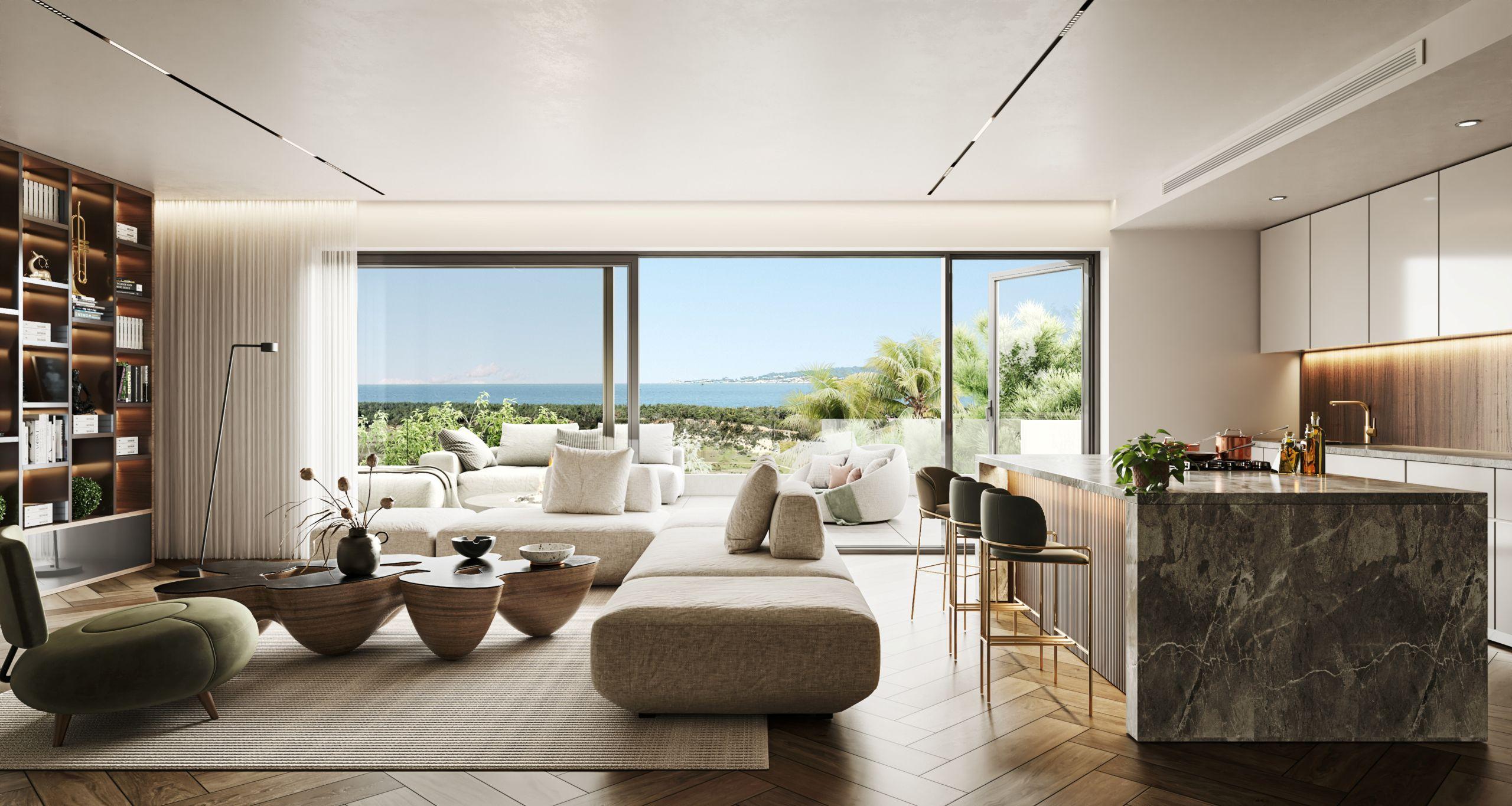 View from first-floor apartment towards communal areas, Rio Real