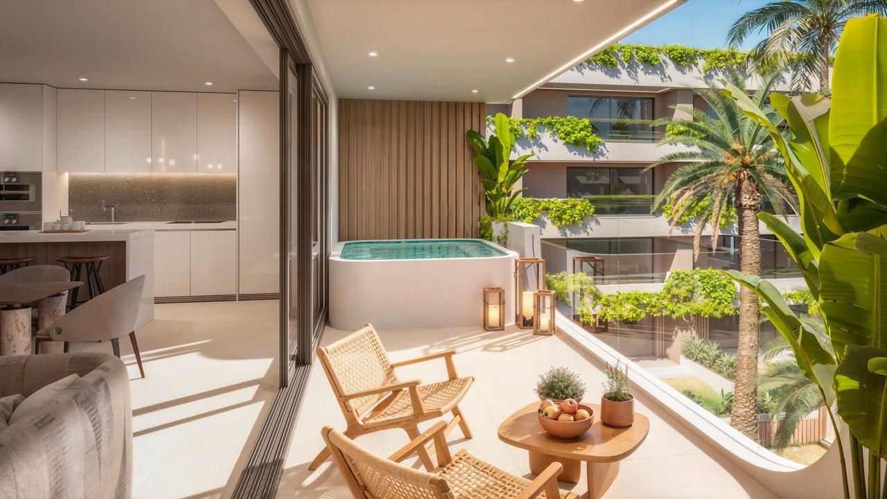 Garden or plot area of new-build apartment, San Pedro de Alcántara