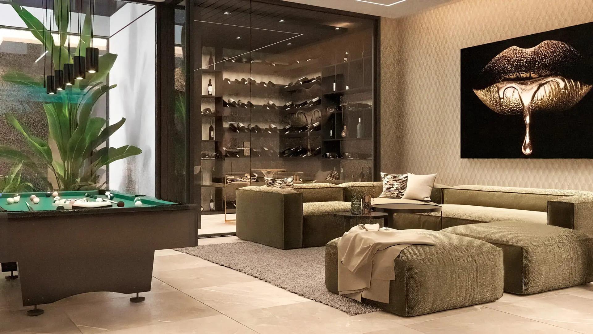 Living area in 6-bedroom villa, El Madroñal, Benahavis