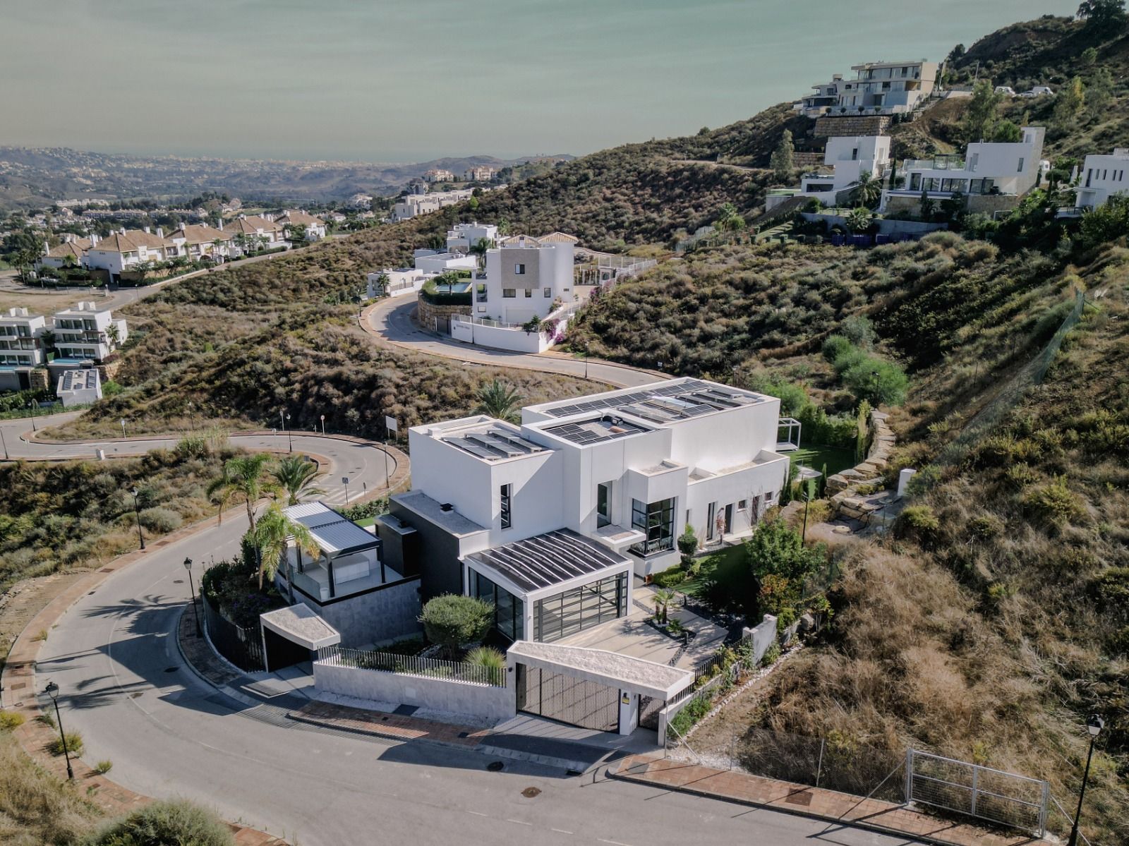 Solarium level of villa with views across La Cala Golf resort