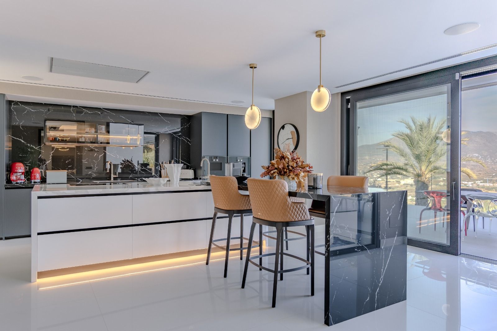 Solarium terrace with outdoor seating, new-build villa, La Cala Golf