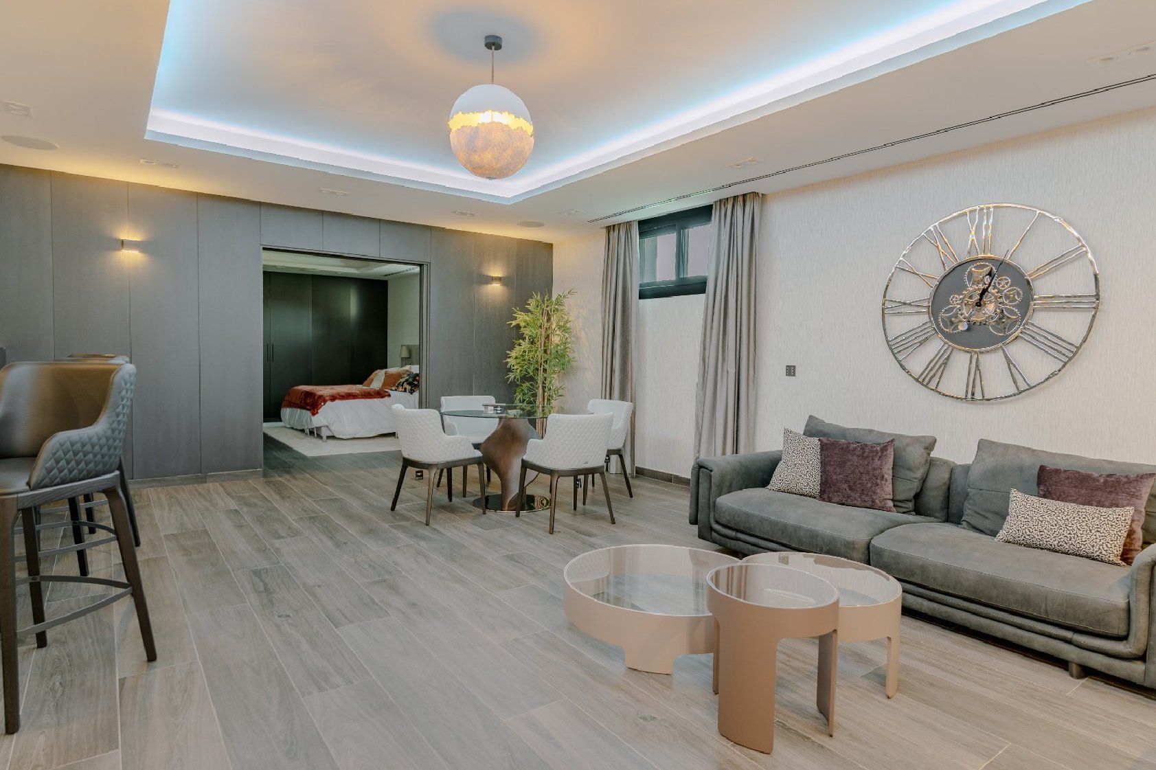 Living area detail showing flooring and finishes, La Cala Golf