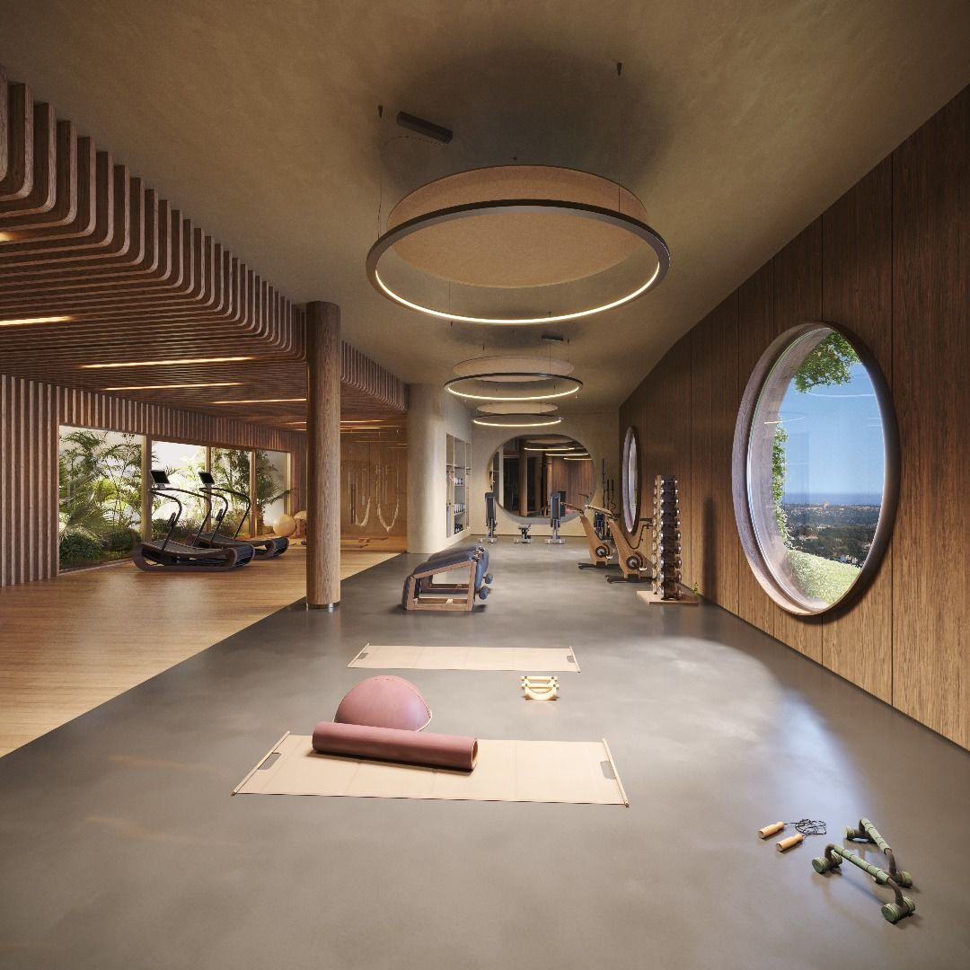 Open-plan living and dining room, first-floor apartment, La Quinta