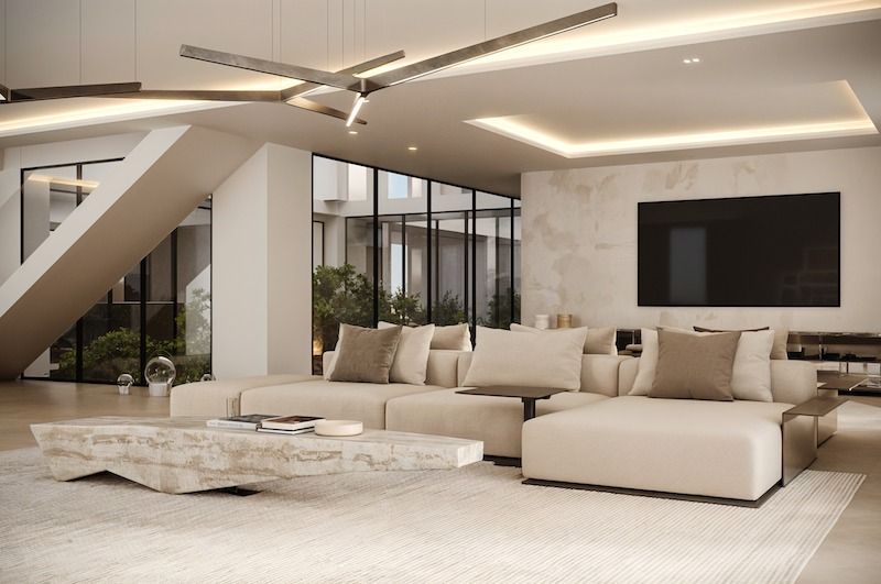 Outdoor terrace with pergola structure, 5-bedroom penthouse, La Quinta