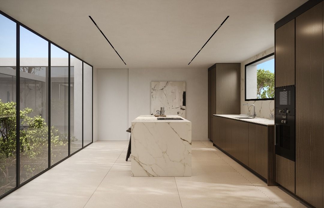Bathroom with freestanding bath in new-build penthouse, La Quinta