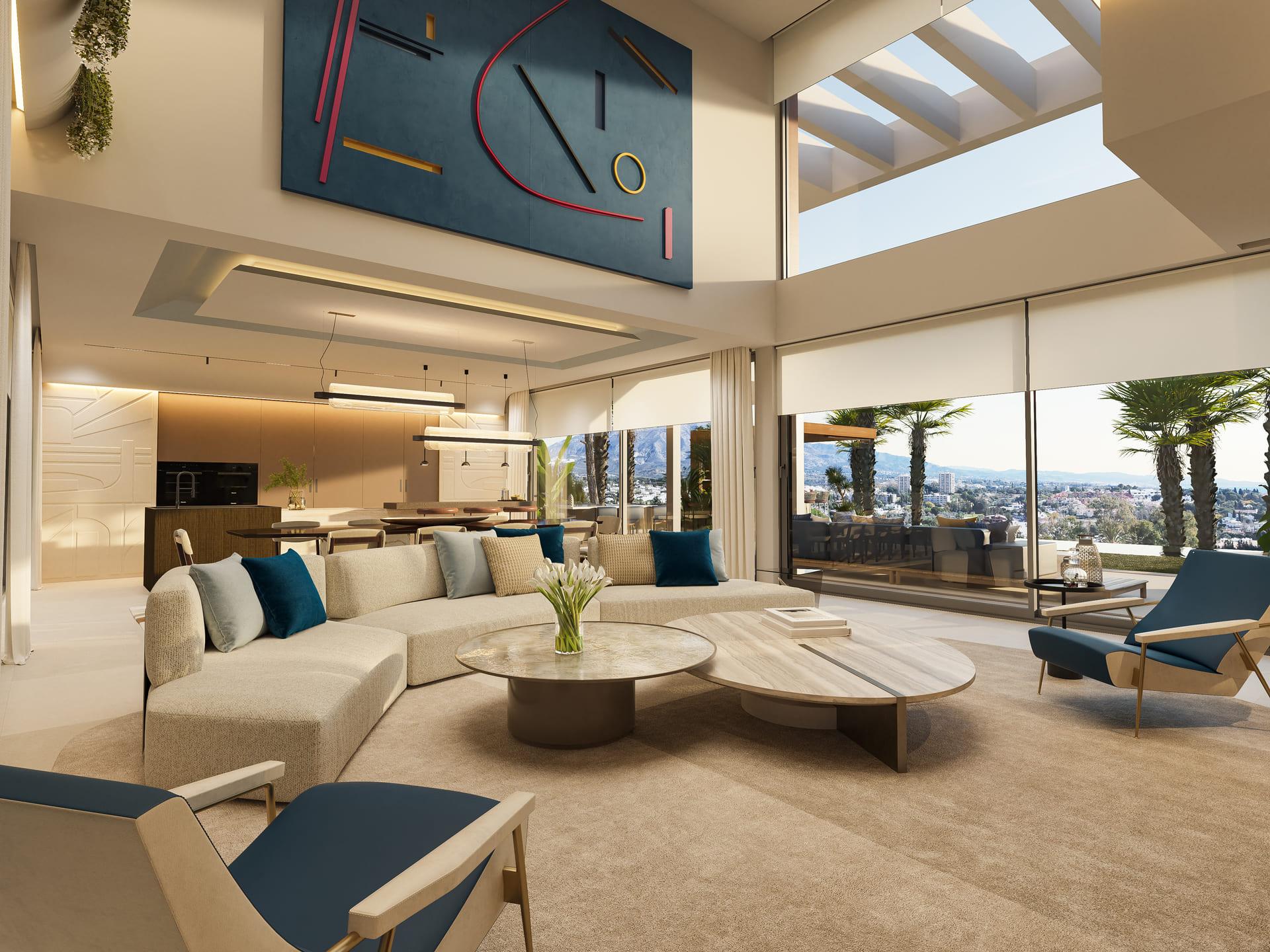 Ground-floor terrace of new-build villa, Nueva Andalucía, Marbella