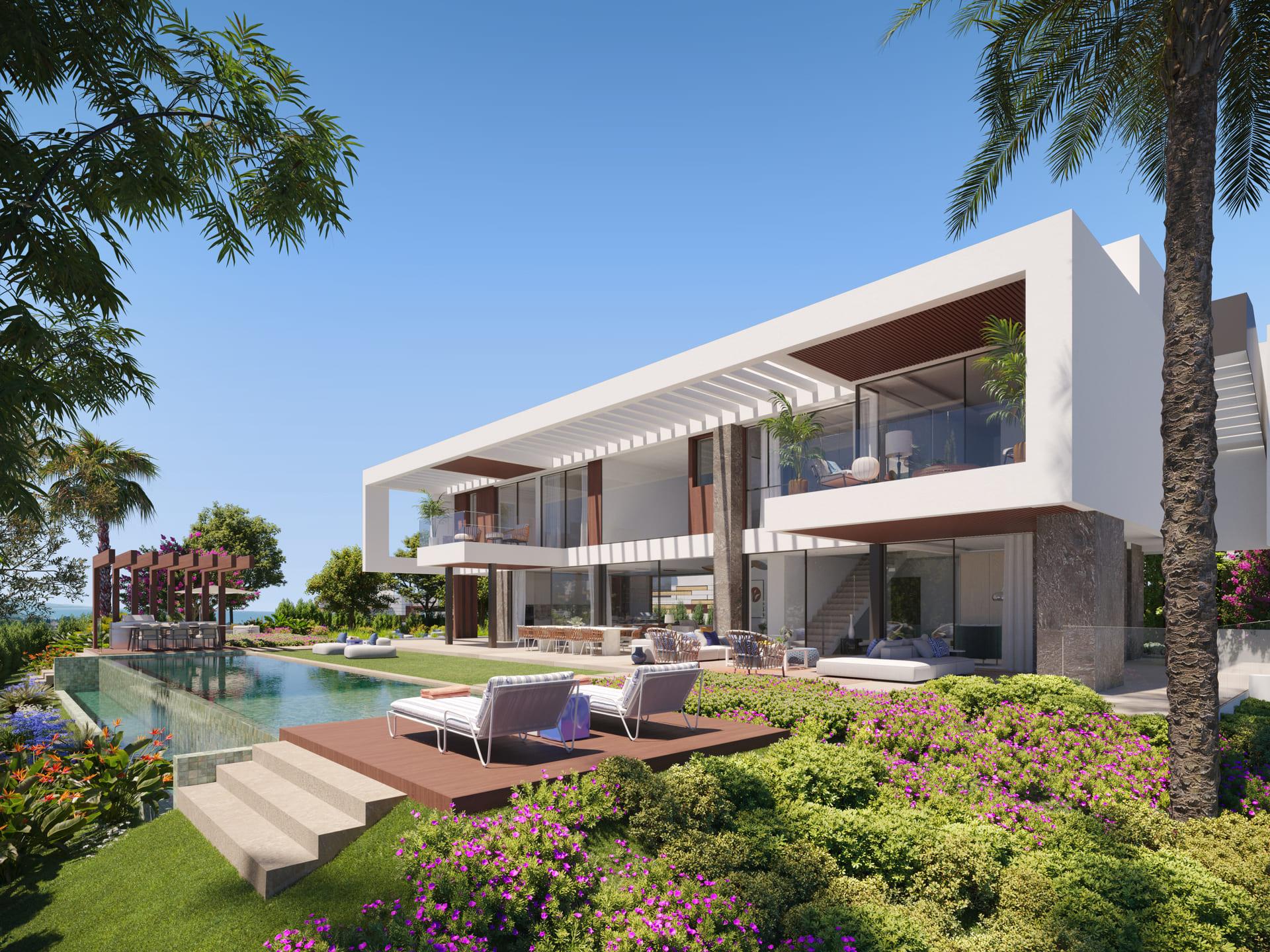 Street view or access road to new-build villa, Nueva Andalucía, Marbella