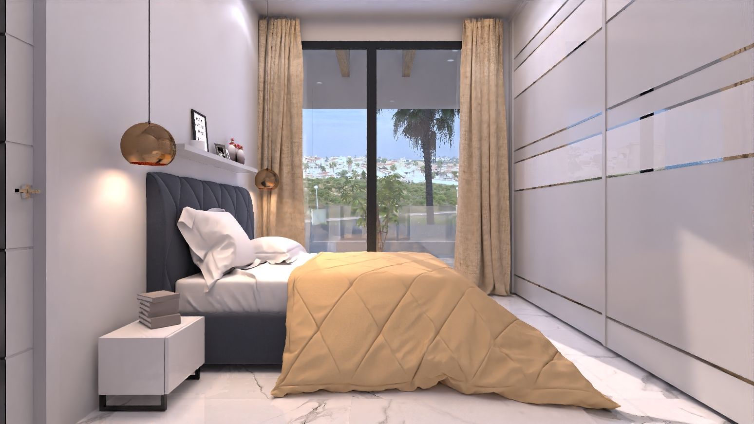 Solarium terrace on upper level, new-build villa, La Marquesa