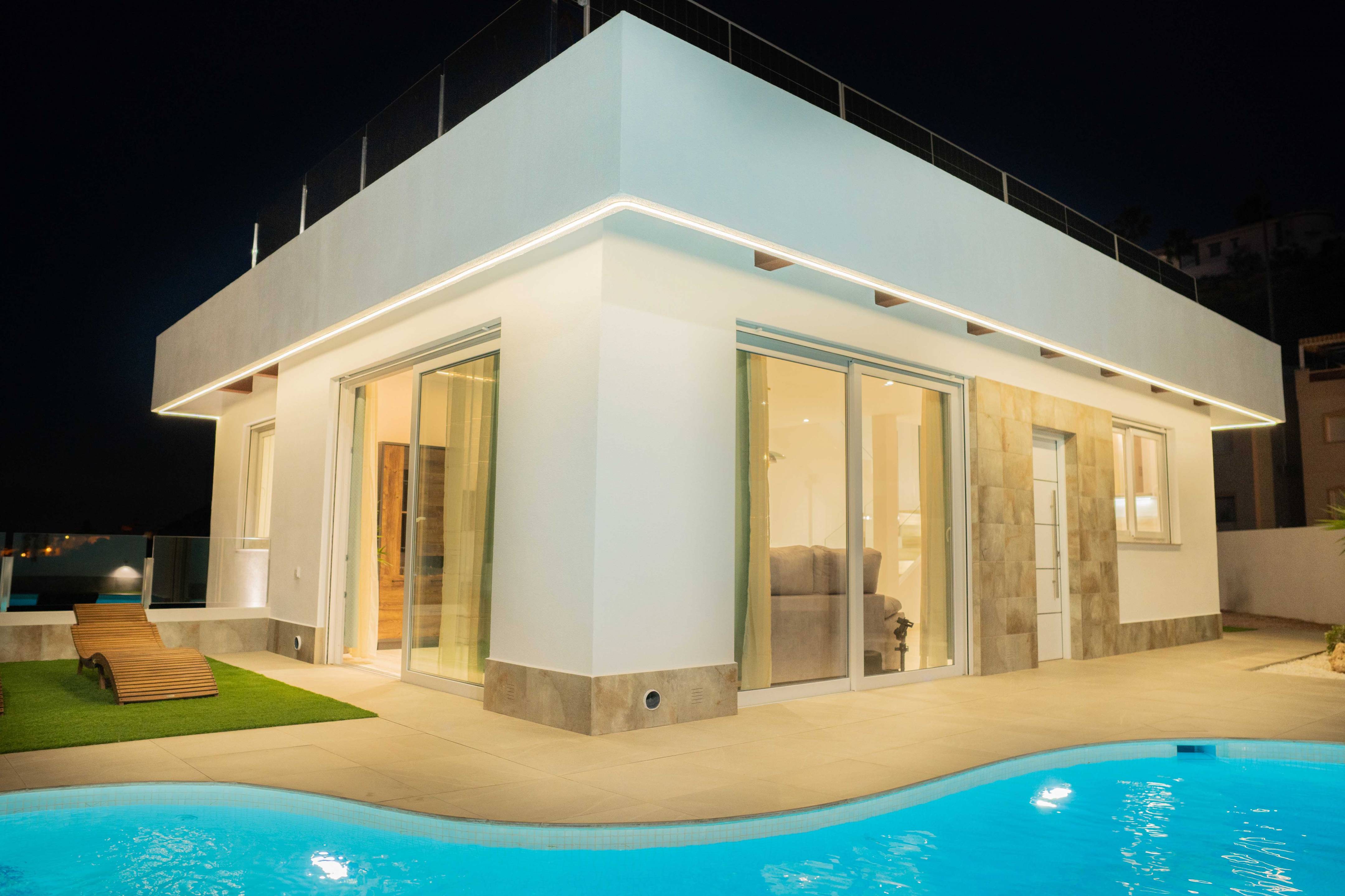 Roof terrace area of new-build villa, La Marquesa, Rojales