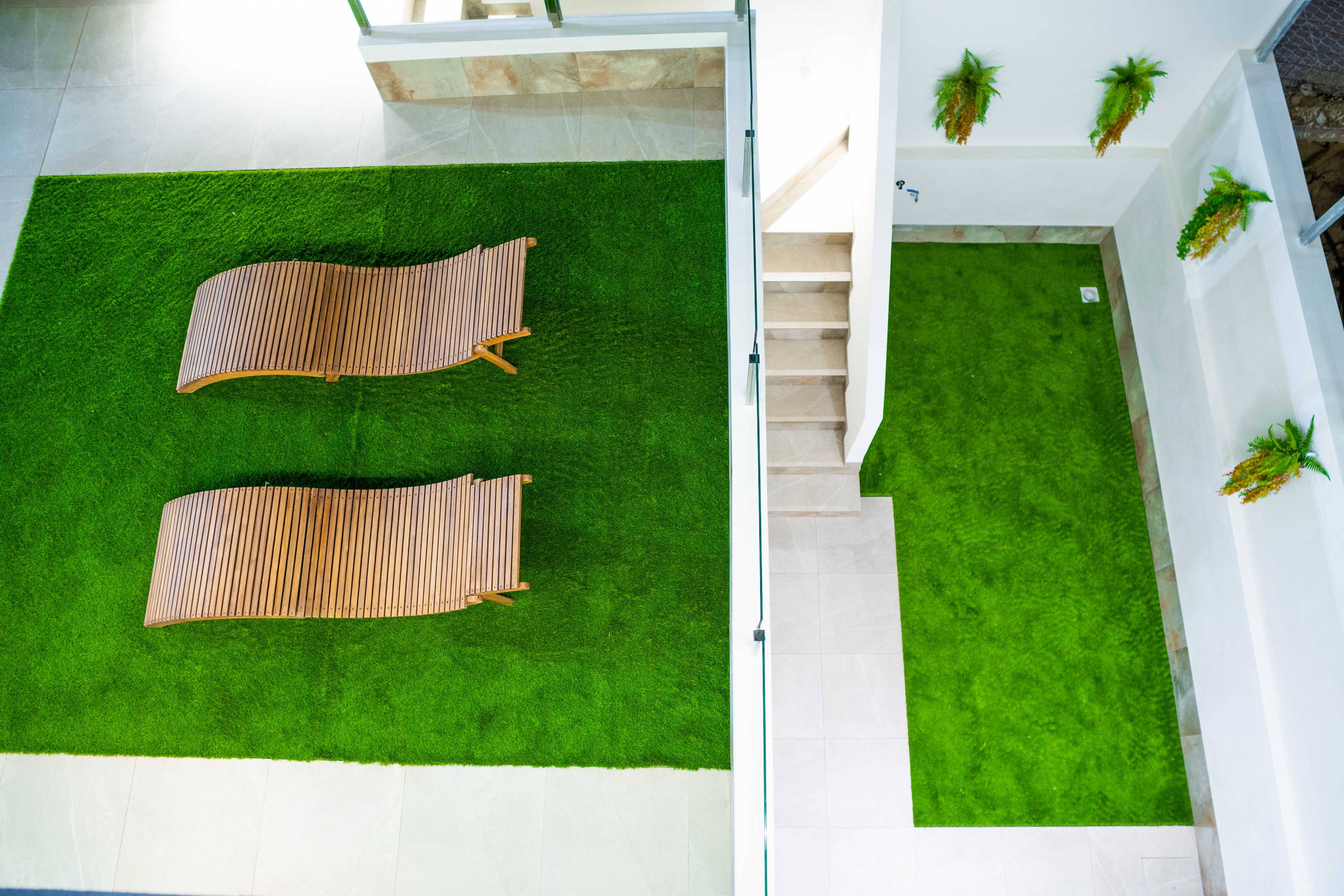 Outdoor terrace at ground level, new-build villa, La Marquesa
