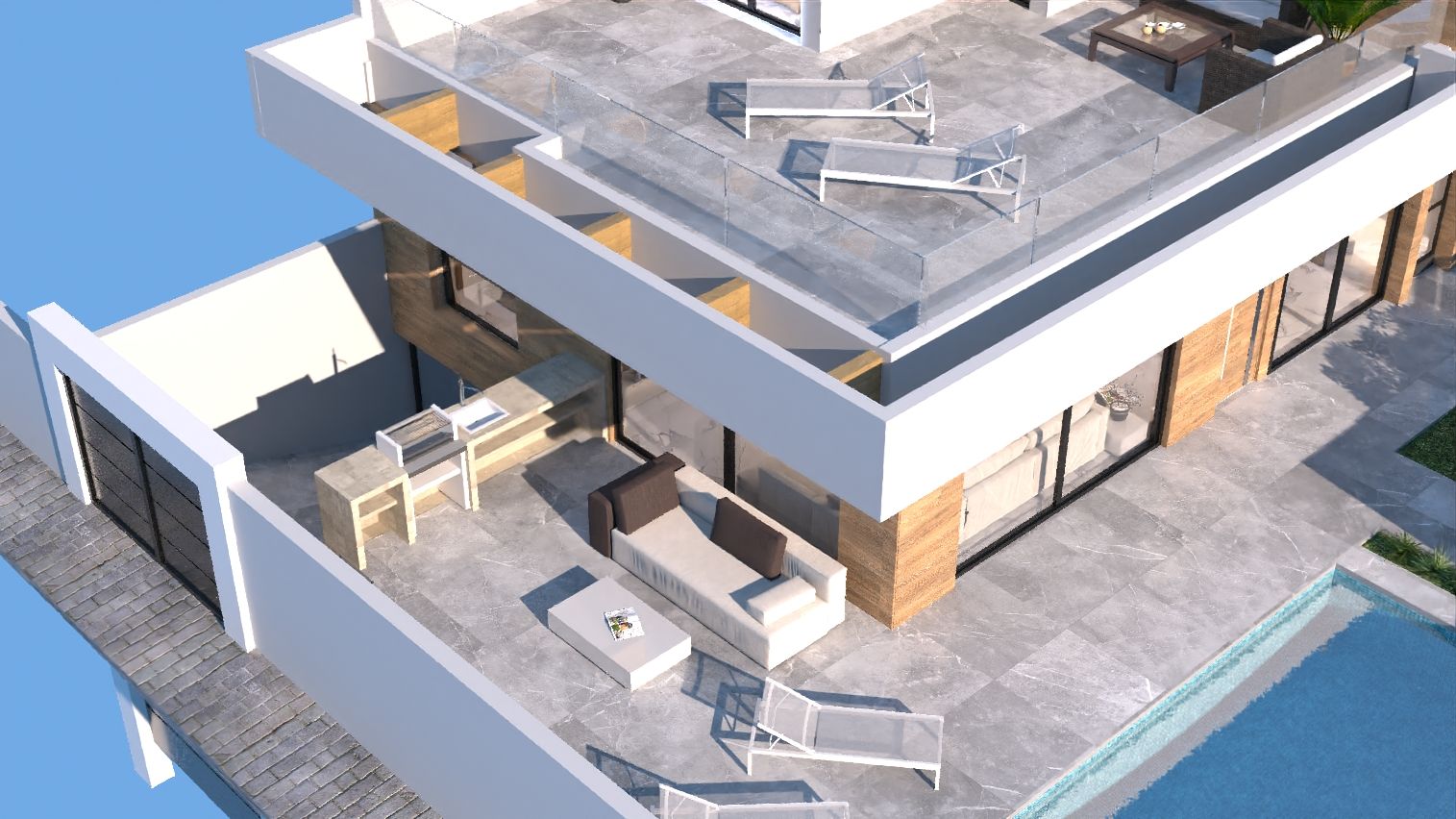 Kitchen area in new-build villa, La Marquesa, Rojales