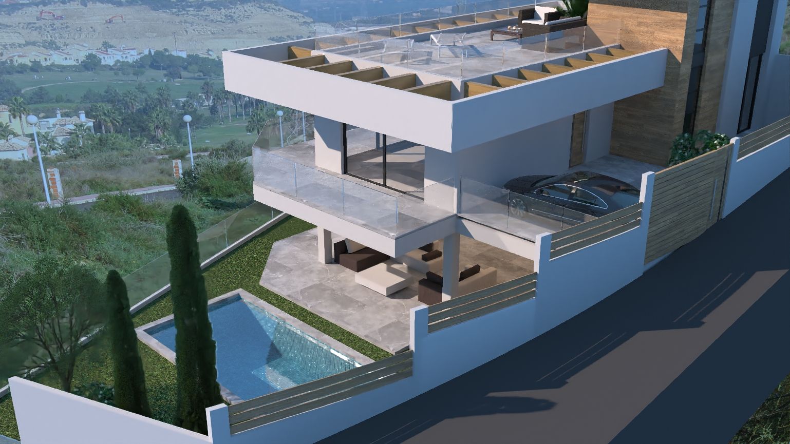 Hallway and entrance area of new-build villa, La Marquesa, Rojales
