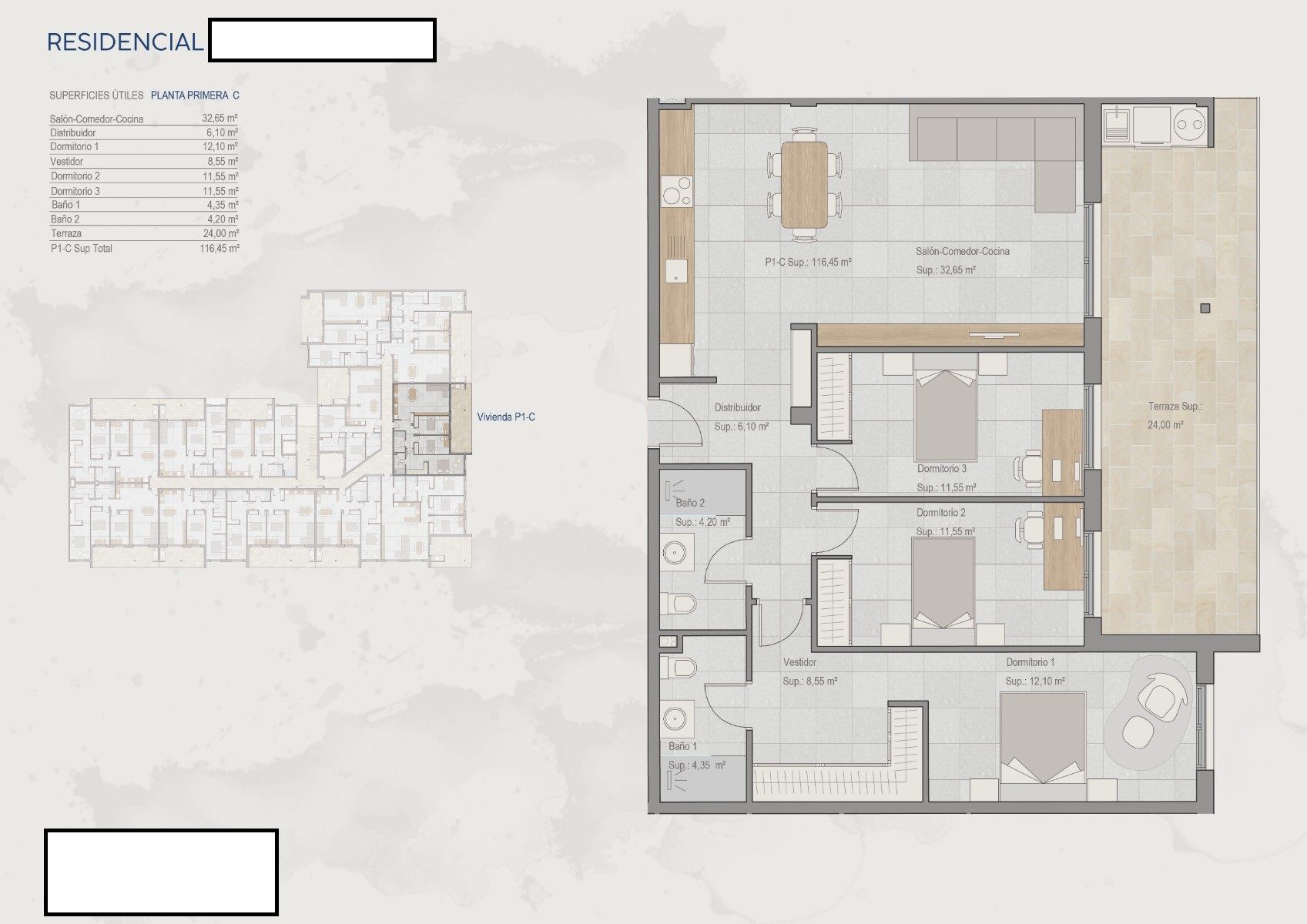 Another interior view of the apartment, Torrepacheco