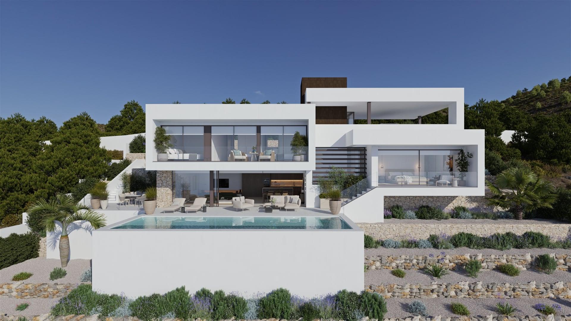Landscape views from plot, 4-bedroom villa in Altea La Nova
