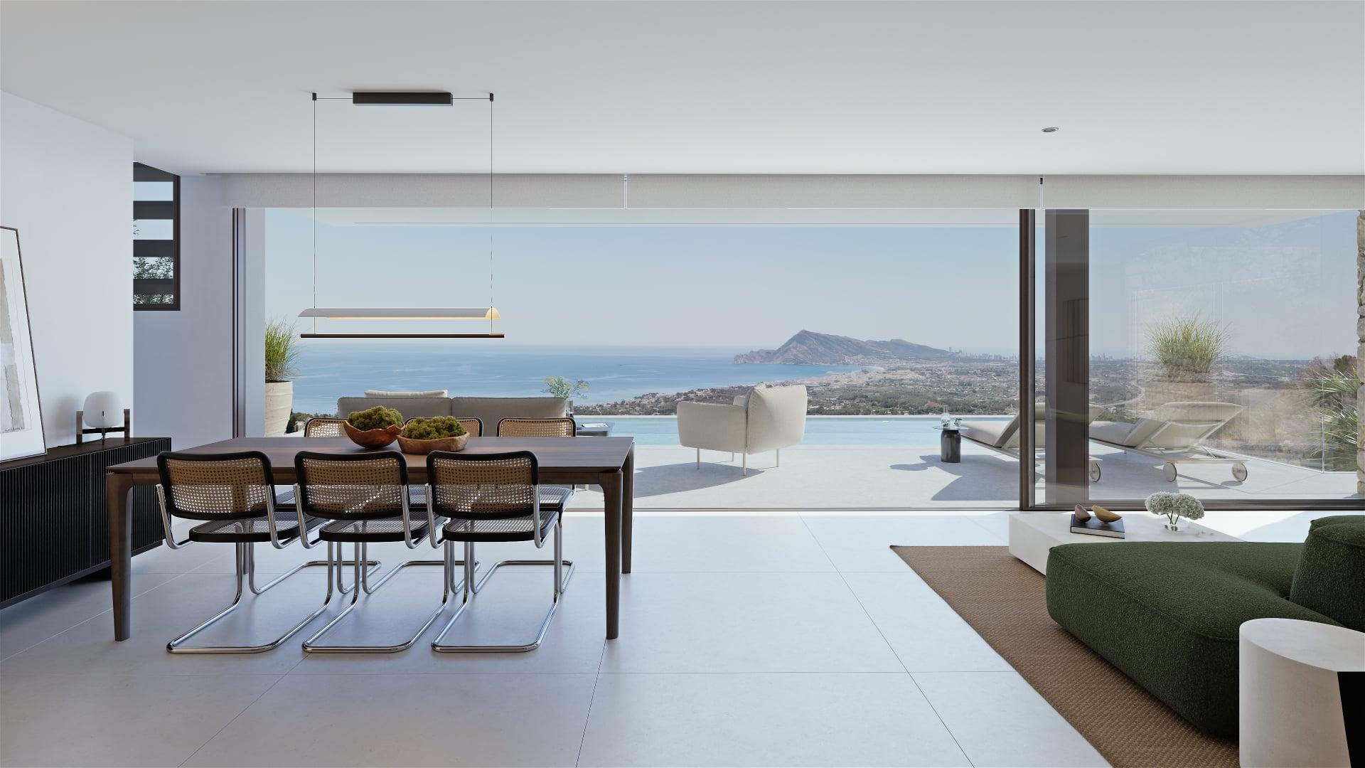 Dining area in 4-bedroom new-build villa, Altea La Nova