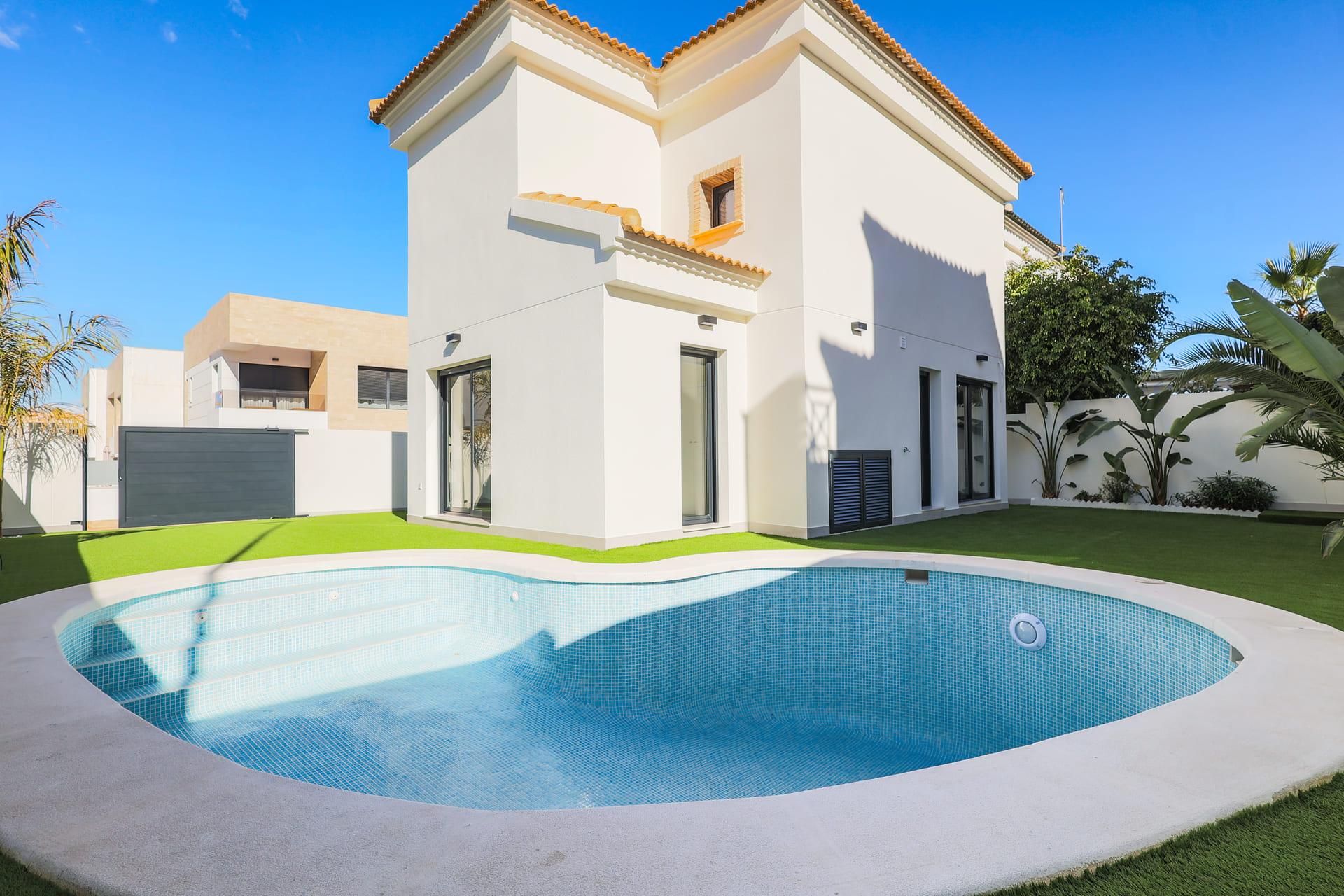 Detail of window and door fittings in new-build villa, Orihuela Costa