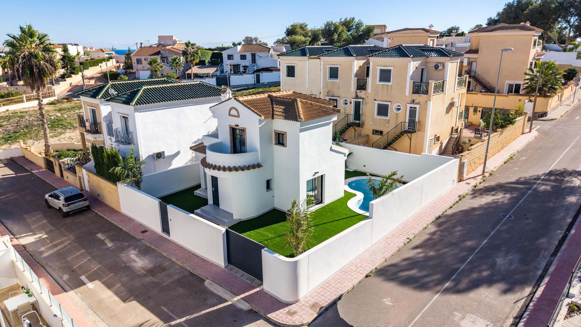 Bedroom with built-in storage in new-build villa, Orihuela Costa