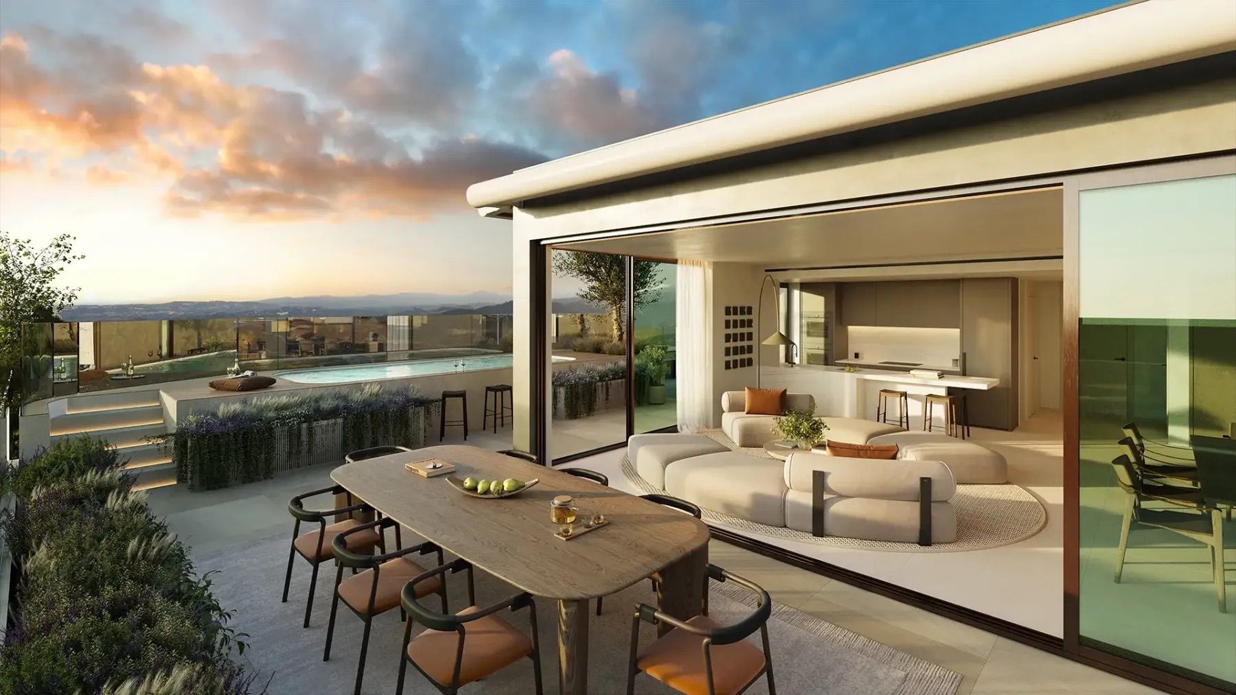 Outdoor communal space in villa development, El Higuerón, Fuengirola