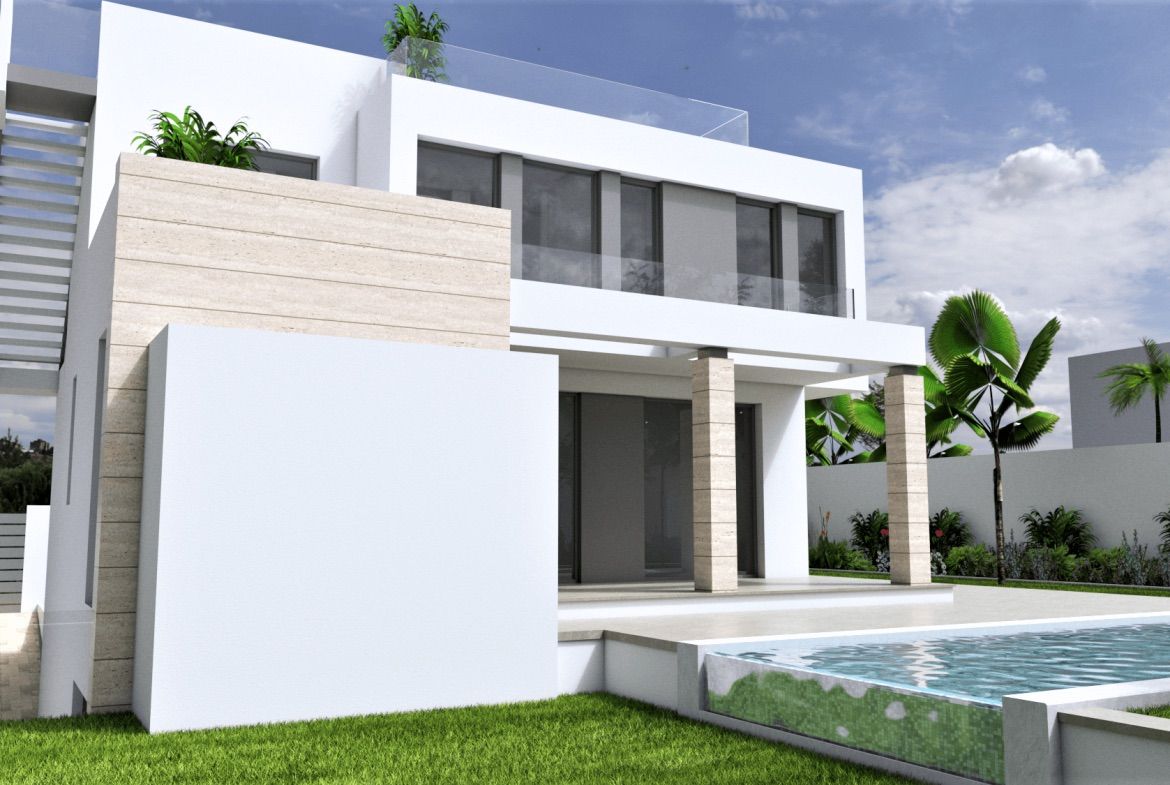 Street-facing frontage of villa for sale in Sector 25, Torrevieja