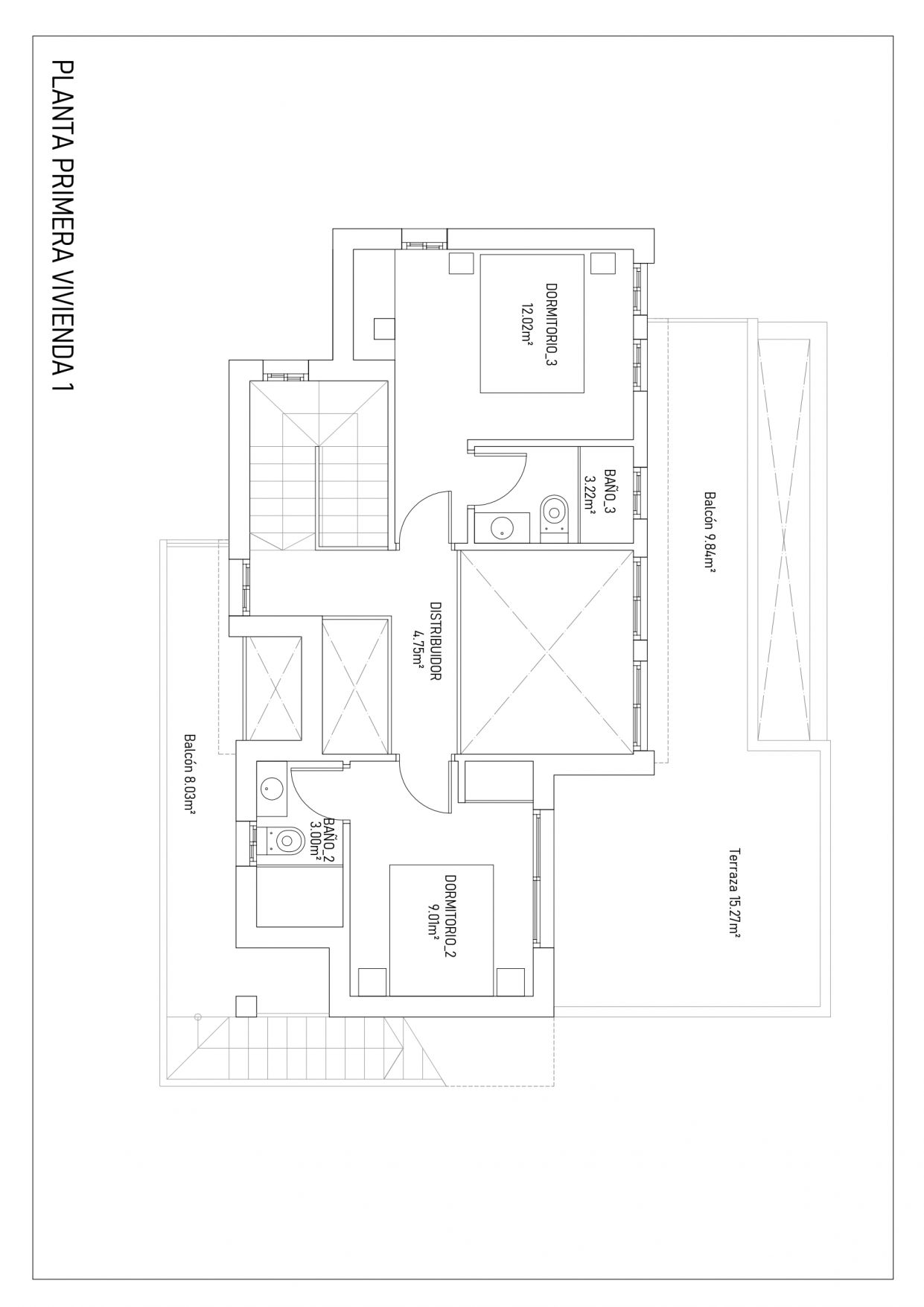 Plot layout plan for 3-bedroom villa, Sector 25, Torrevieja