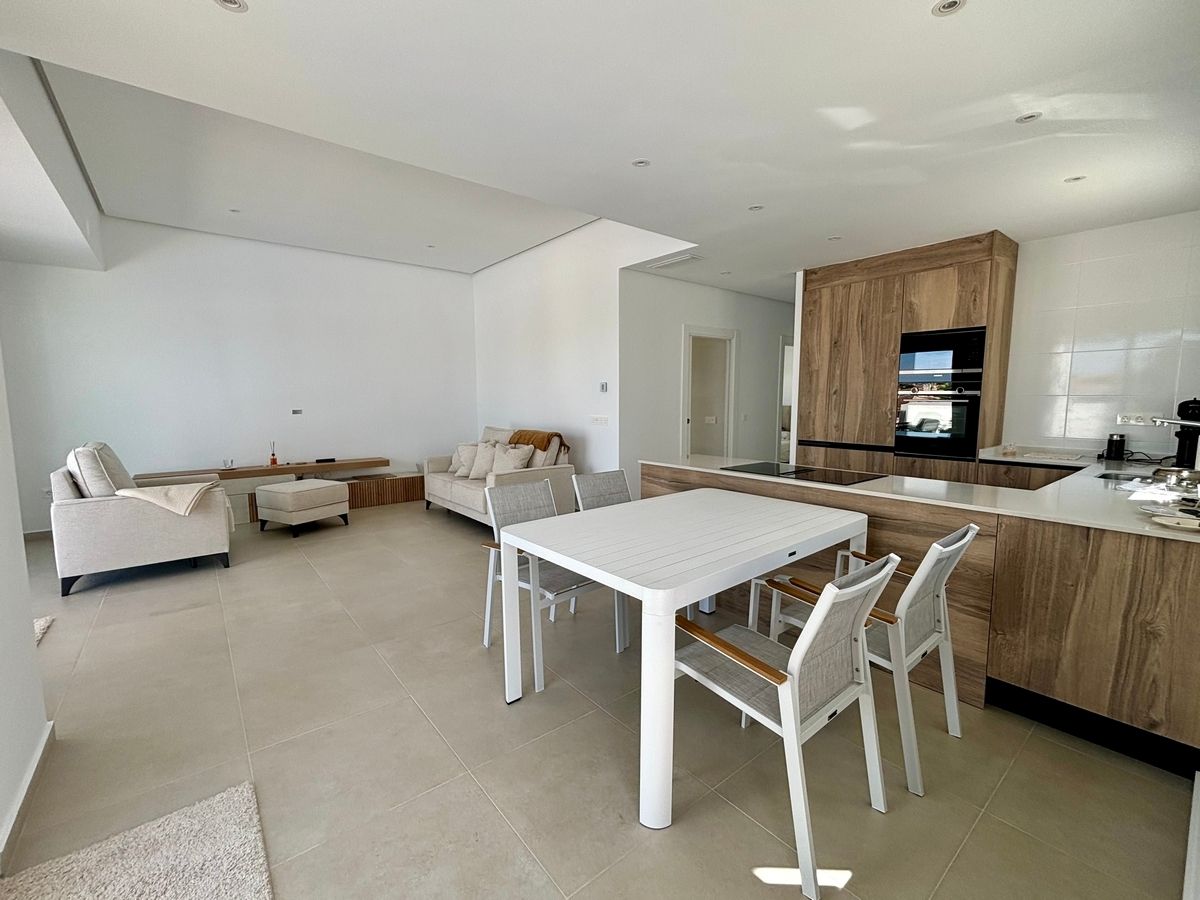 Rear garden area of new-build detached villa, Centro de la Ciudad Quesada