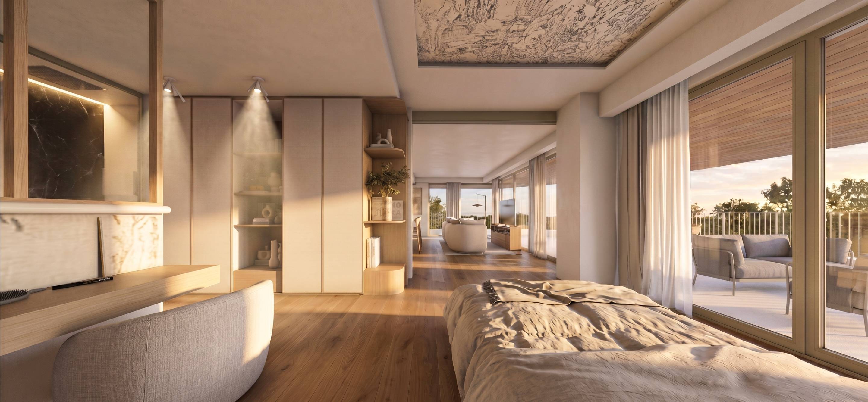 Bathroom with double vanity in 4-bedroom penthouse, La Calerita