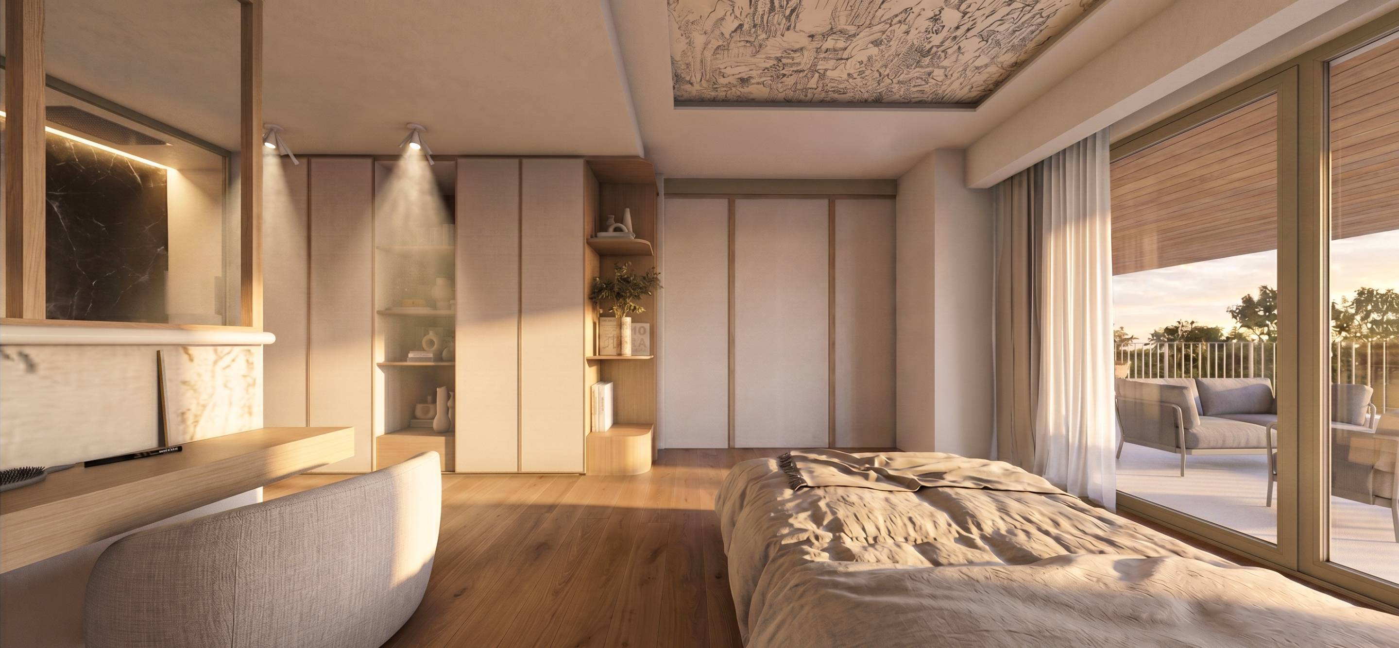 Floor plan or layout render of 4-bedroom penthouse, La Calerita