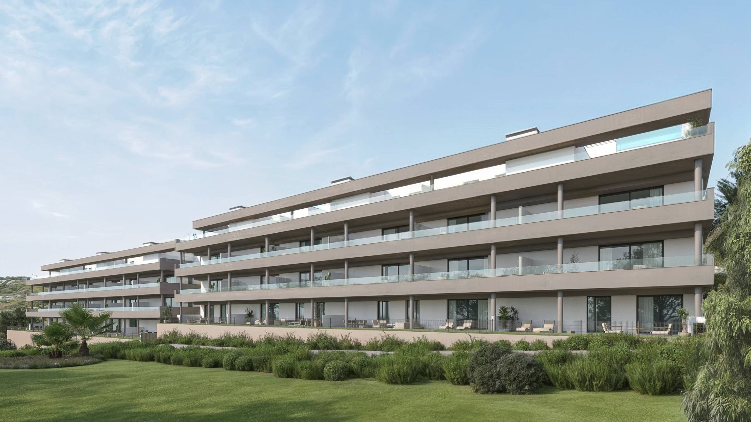 Open-plan living and dining area in 2-bedroom penthouse, Valle Romano Golf