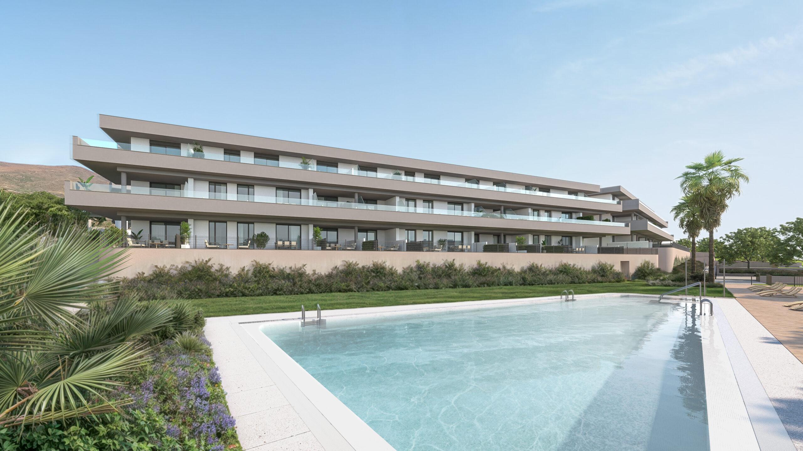Kitchen with fitted units in new-build penthouse, Valle Romano Golf, Estepona