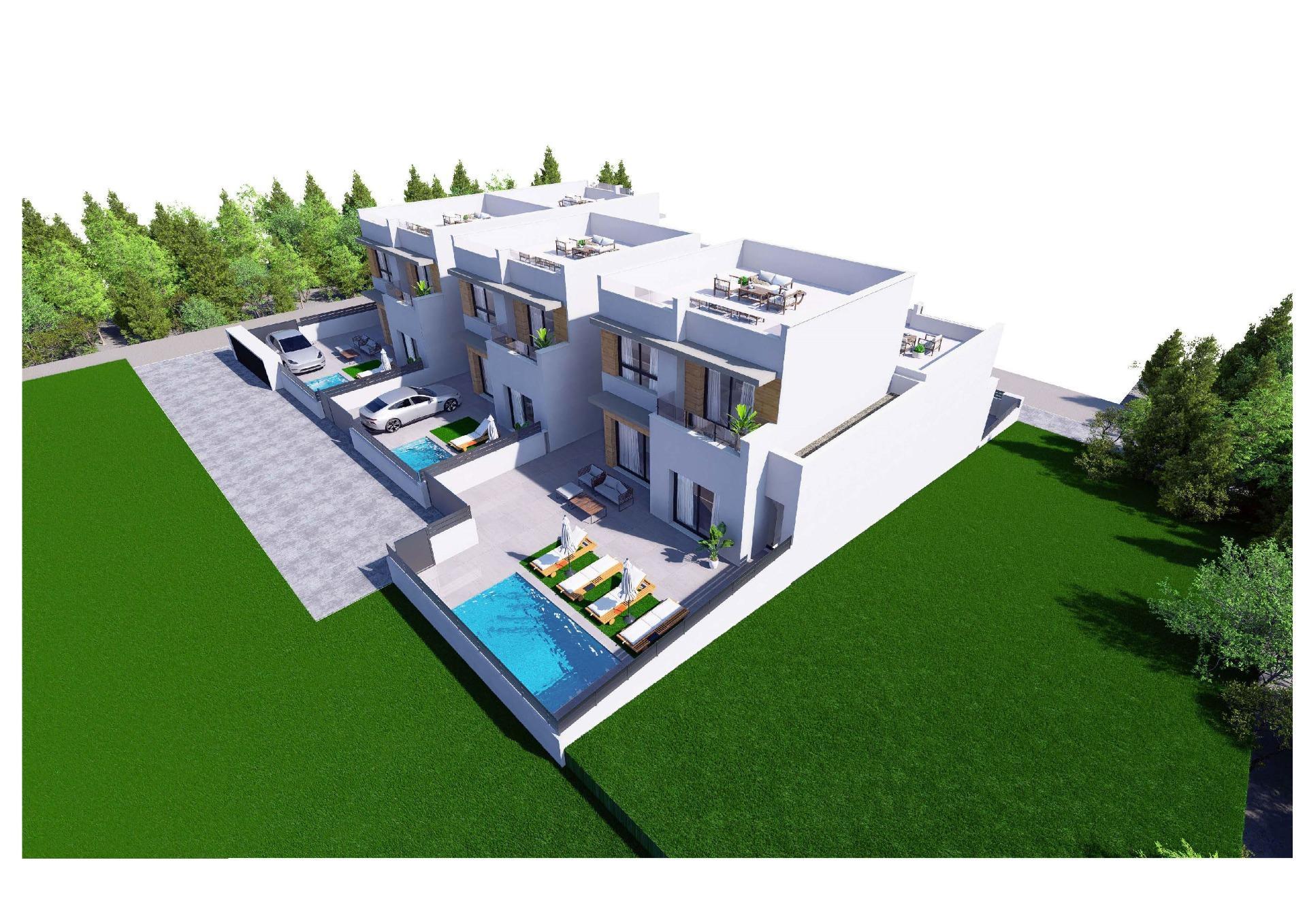 Garden area of new-build villa, Pueblo 4, Benijofar