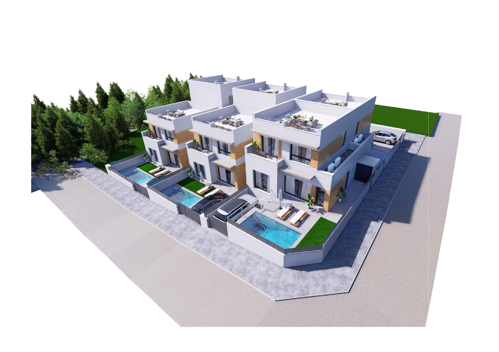Open-plan living and dining area in 3-bedroom villa, Pueblo 4