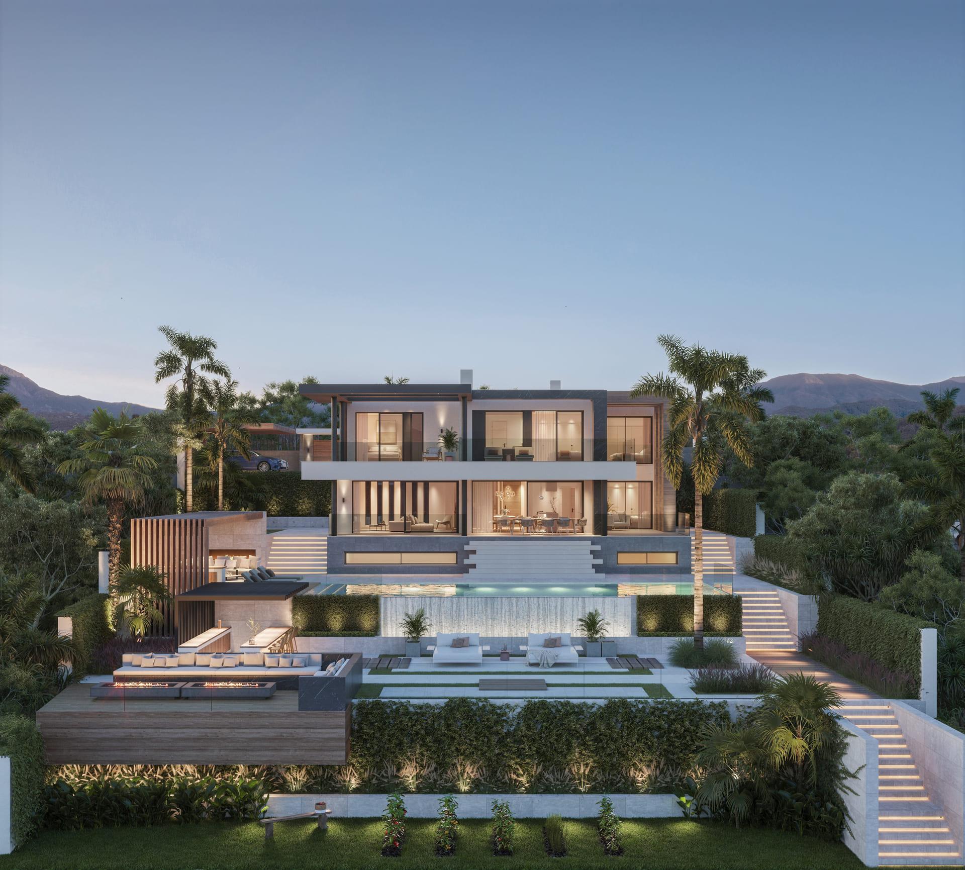 Side elevation of new-build villa on 1,166m2 plot, Hipodromo