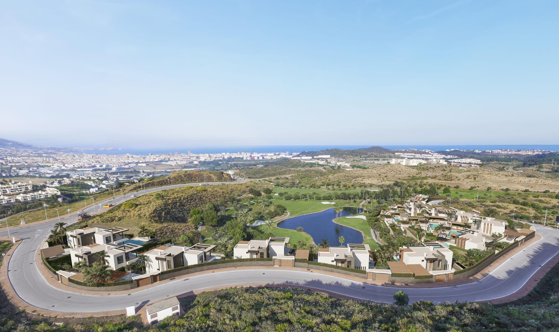Front elevation of 5-bedroom villa, Hipodromo, Mijas
