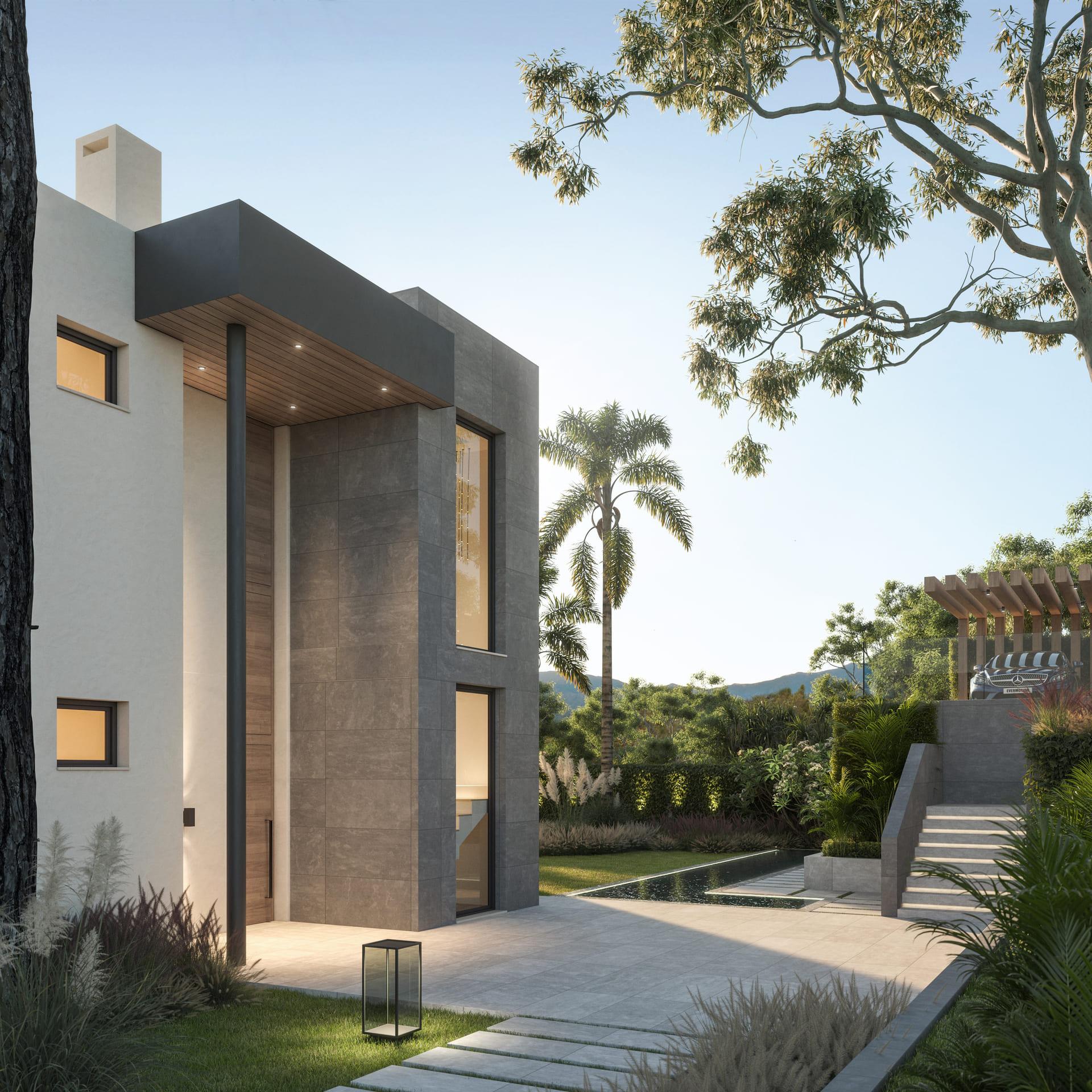 Outdoor seating area on villa plot, Hipodromo, Mijas
