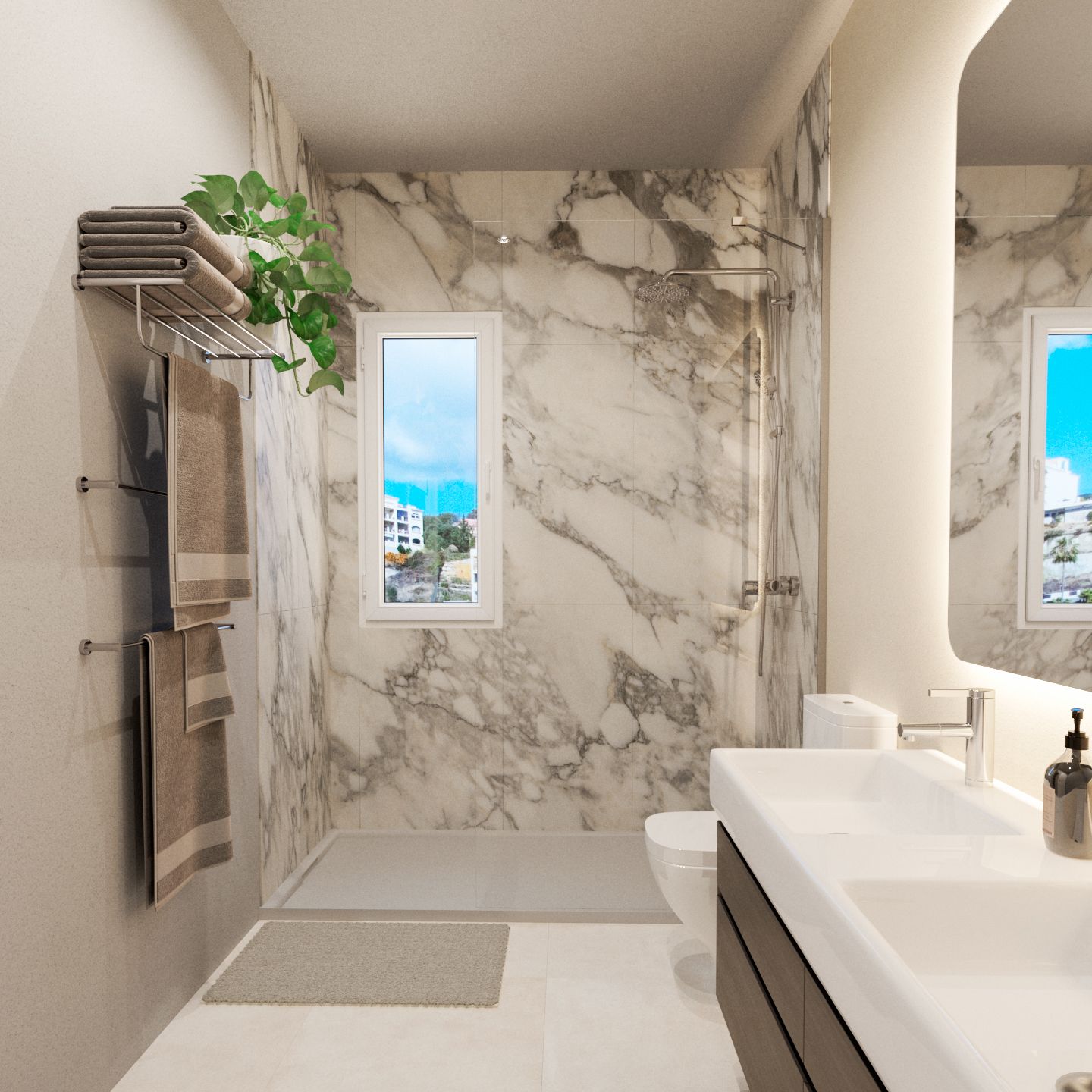 Garden and landscaped grounds of new-build development, La Cala Golf