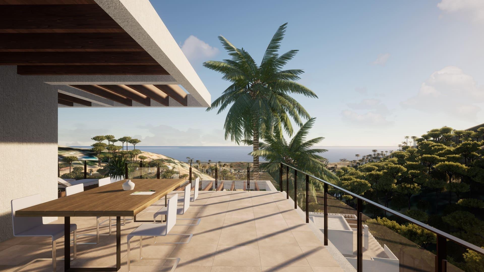 Covered terrace or balcony in 2-bedroom apartment, La Cala Golf, Mijas