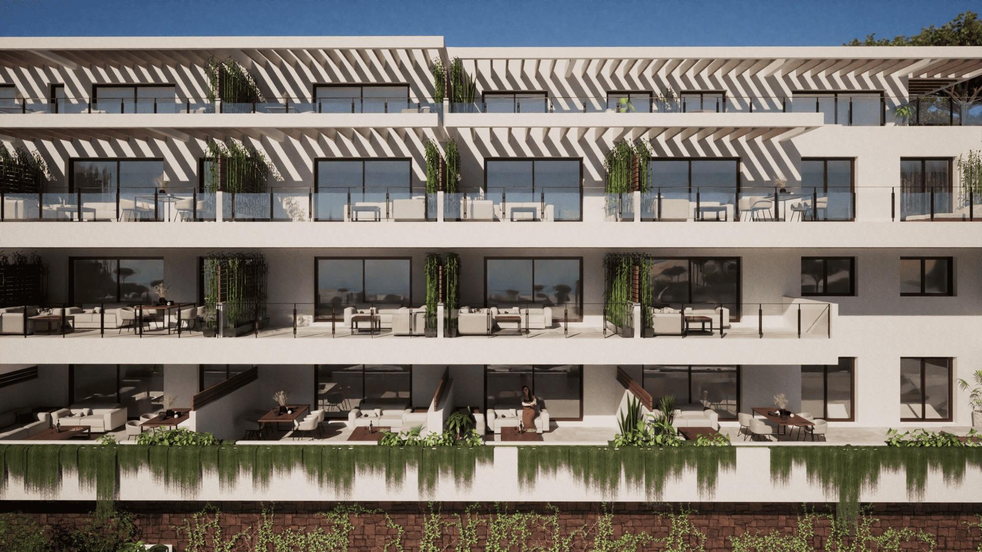 Communal entrance and lobby of new-build development, La Cala Golf