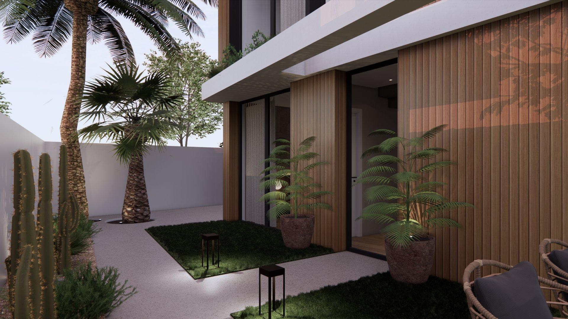 Solarium upper level view, new-build villa in Torre de la Horadada