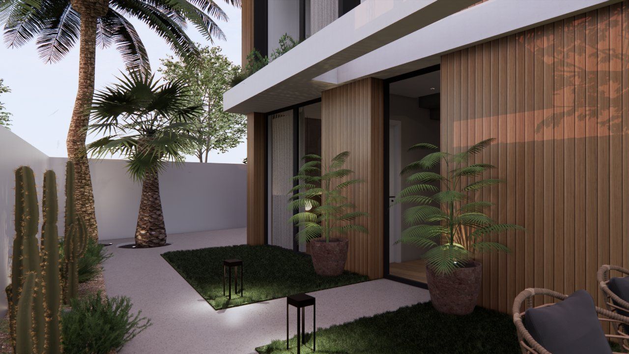 Garden area of new-build villa on 207m2 plot, Torre de la Horadada